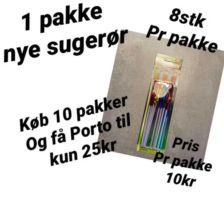 1 pakke sugerør