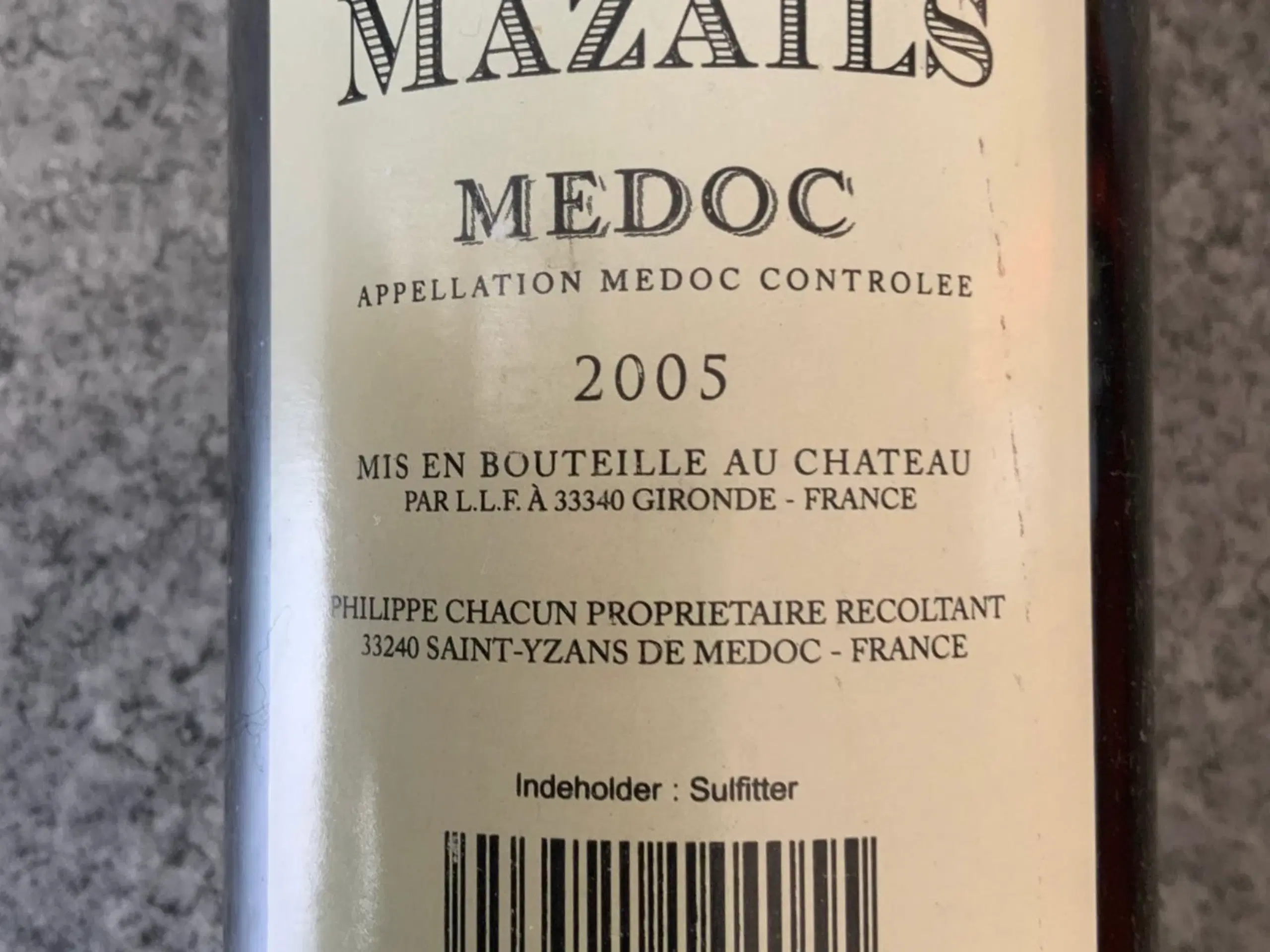 Vin 2005 Medoc Chateau Mazails