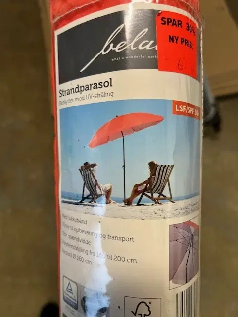 Strandparasol aldrig brugt