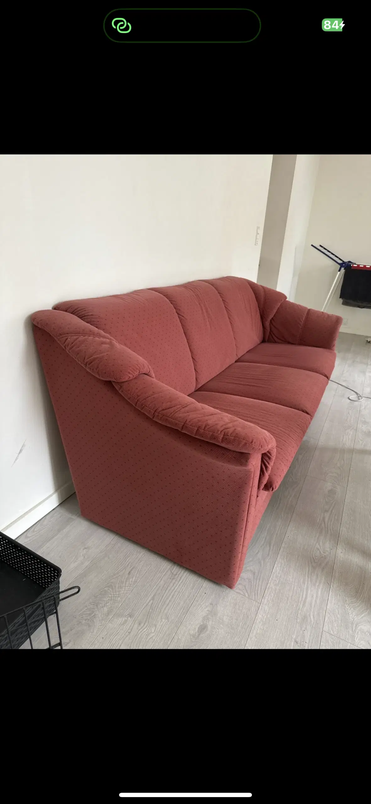 Rød stof sofa