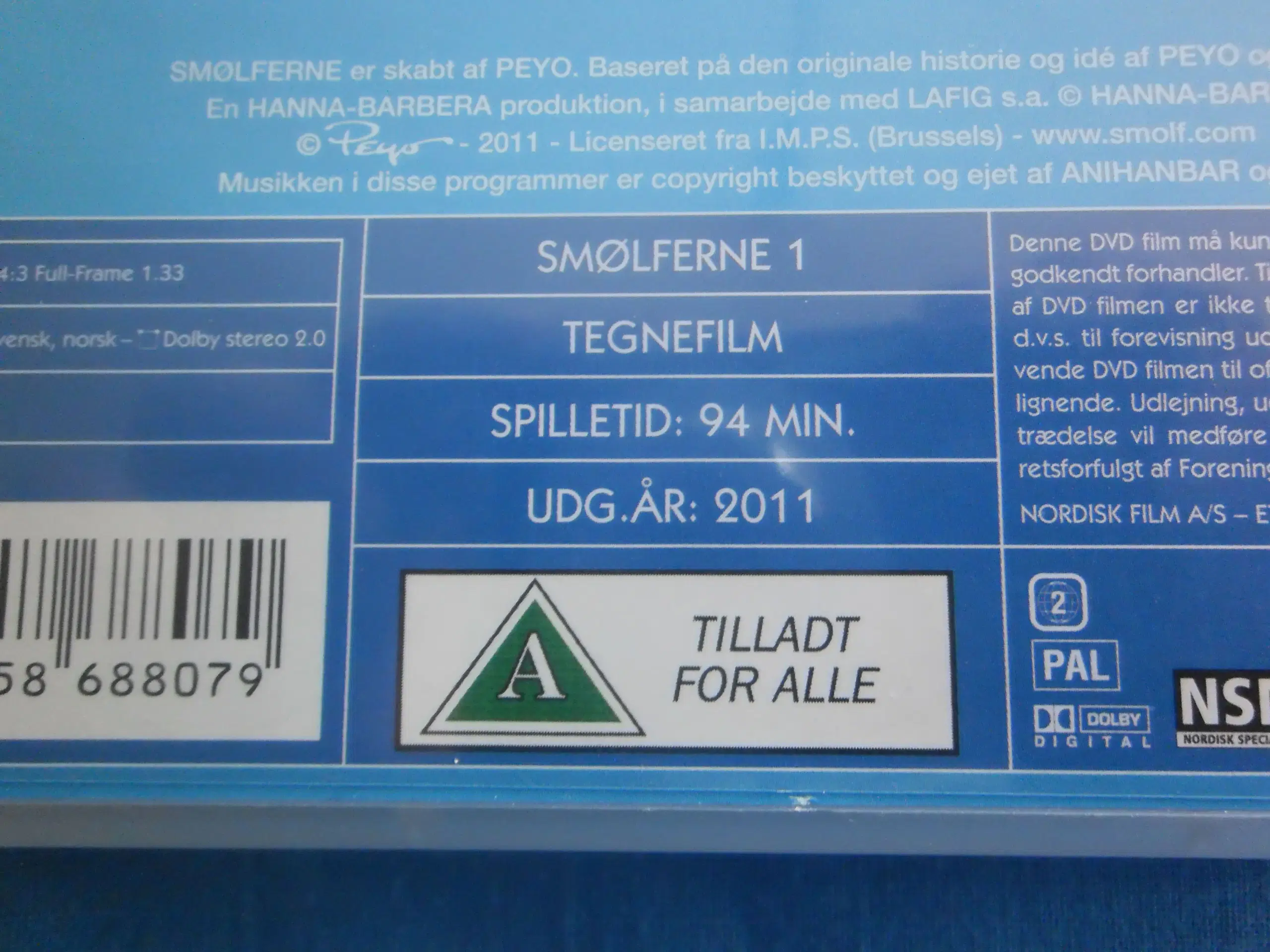 2 DVD`er  Smølferne 1+2 Tegnefilm