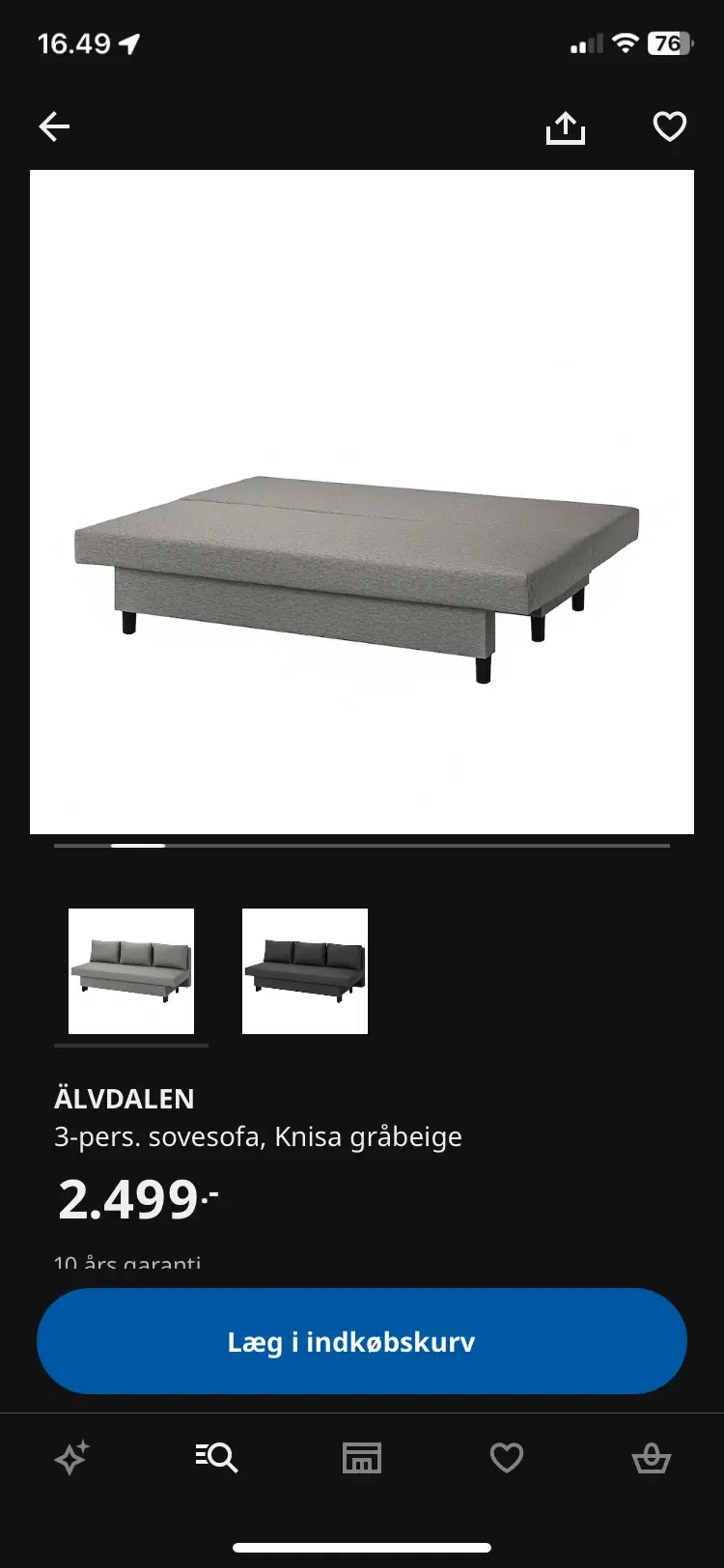 Sovesofa med opbevaring