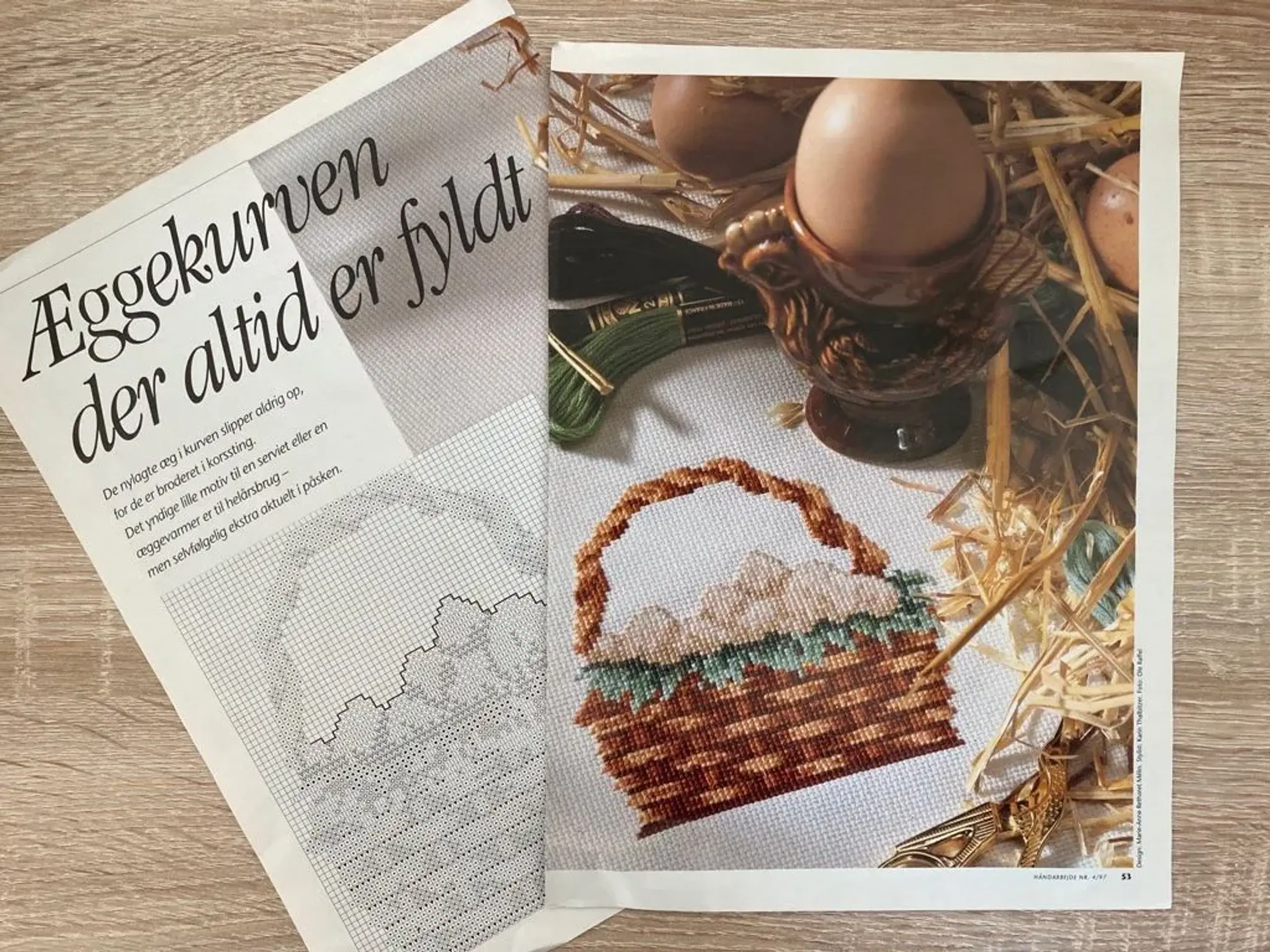 Broderimønster: Kurv med æg