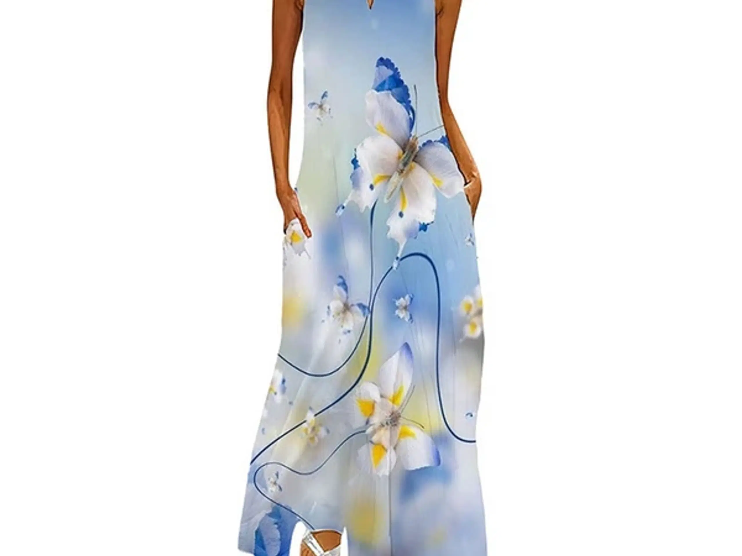 Maxi med flot blomster print Størrelse : Large