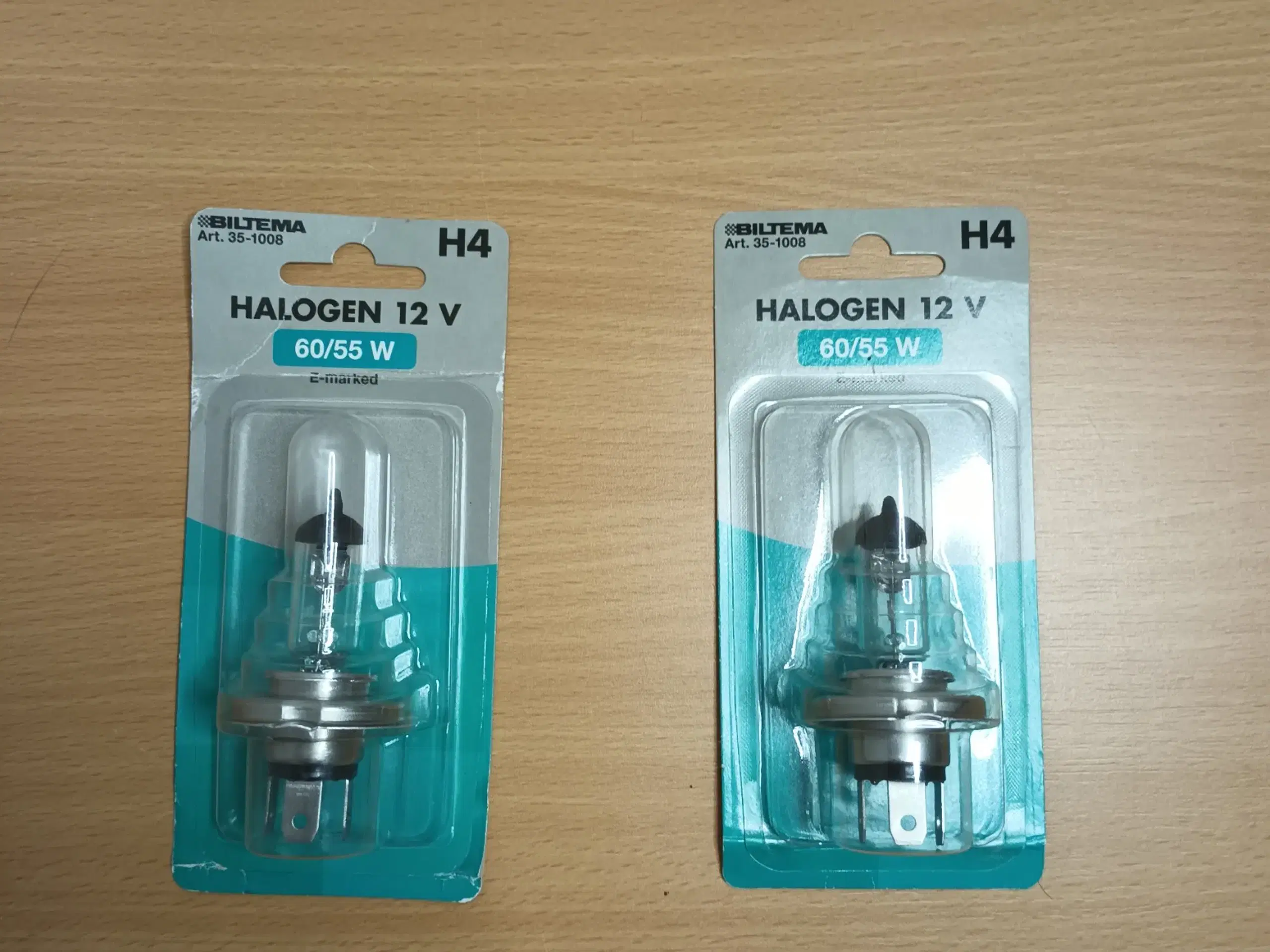 Et Sæt Biltema Halogen  12 V 60/55 W H4 E-Mærkede