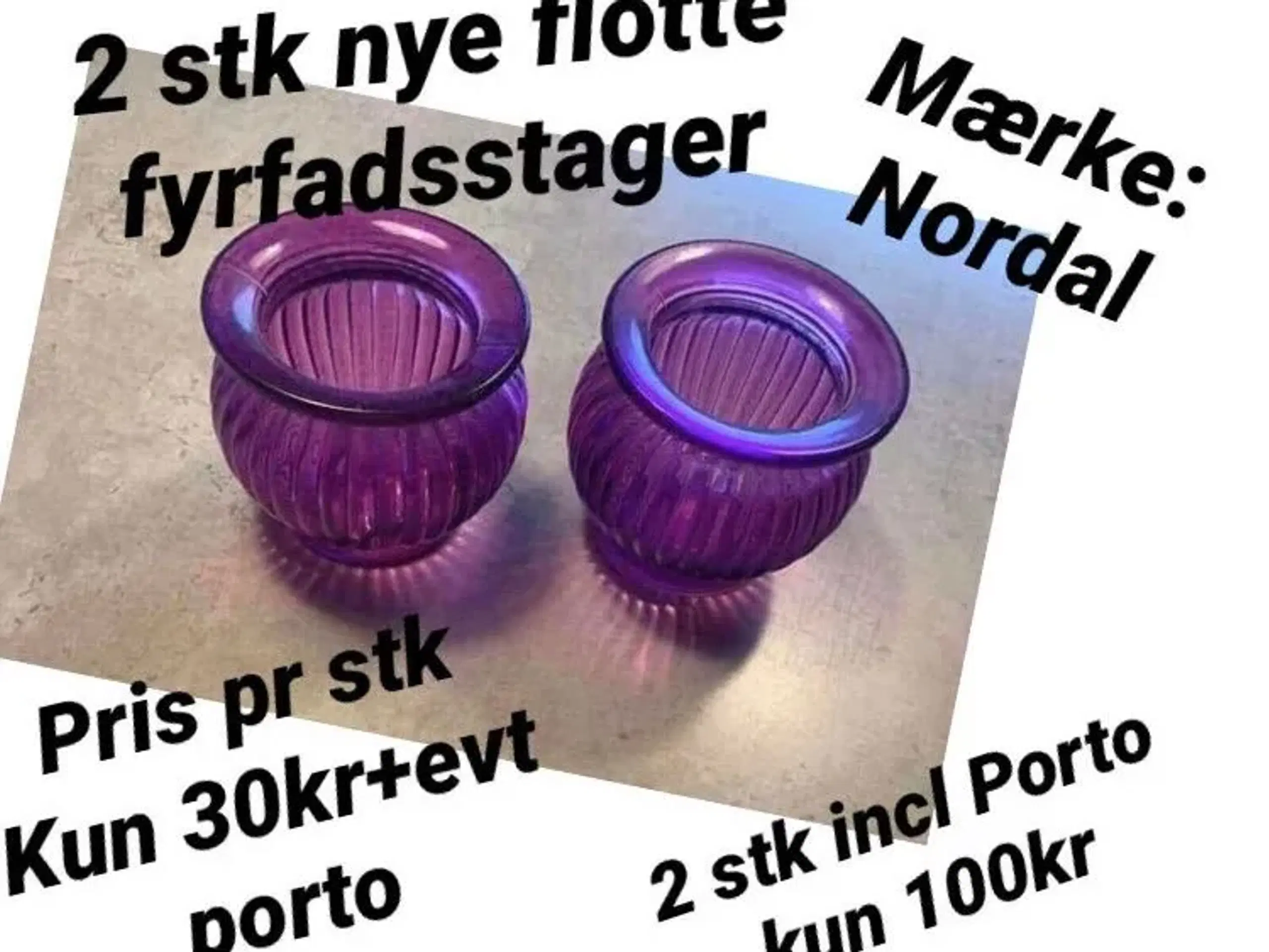 2 stk nye fyrfadsstager fra Nordal