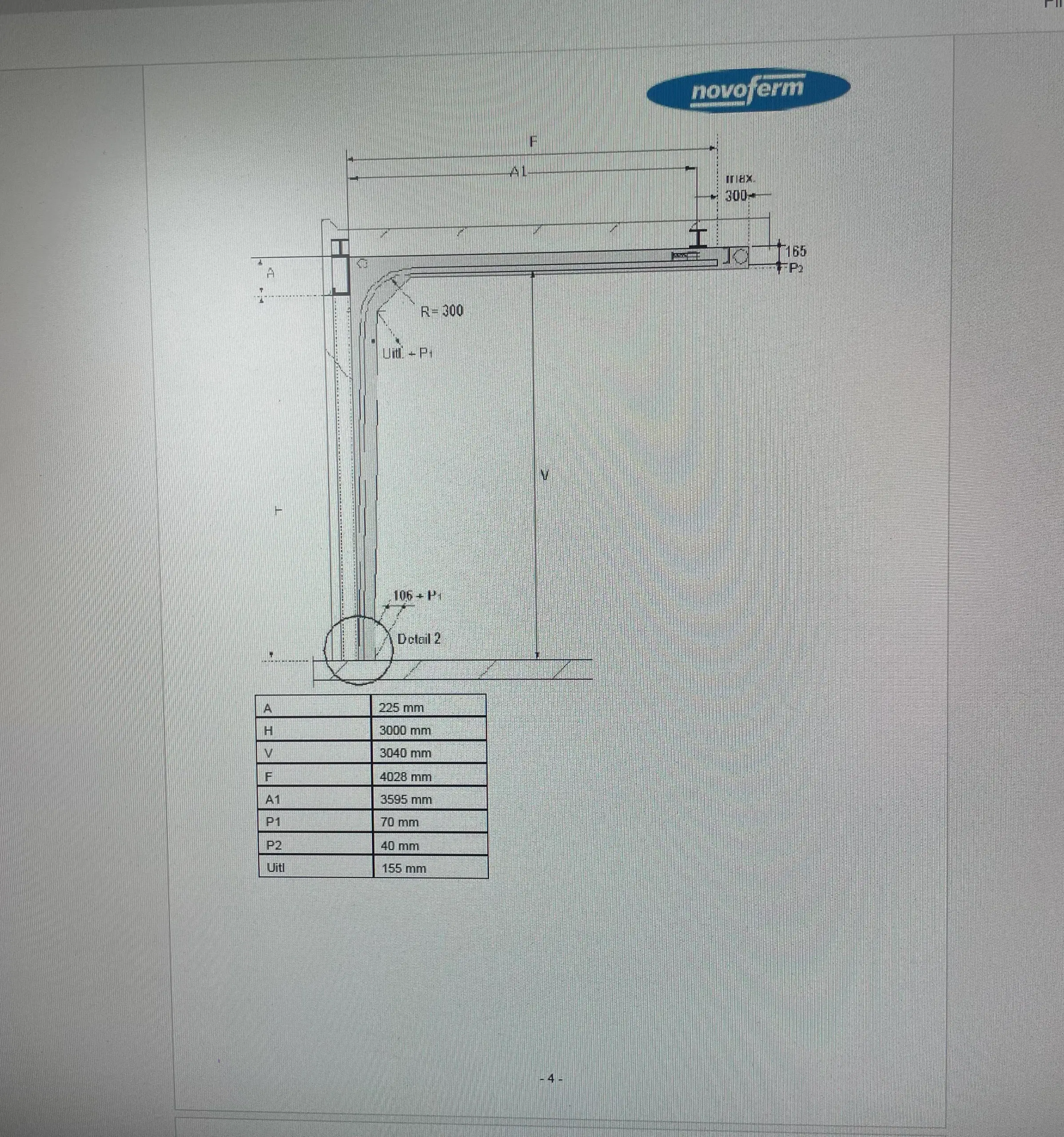 Ledhejseport med dør 4295x3000mm