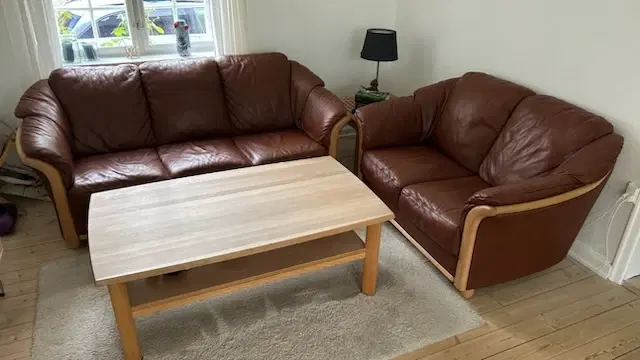 Lædersofa 3+2