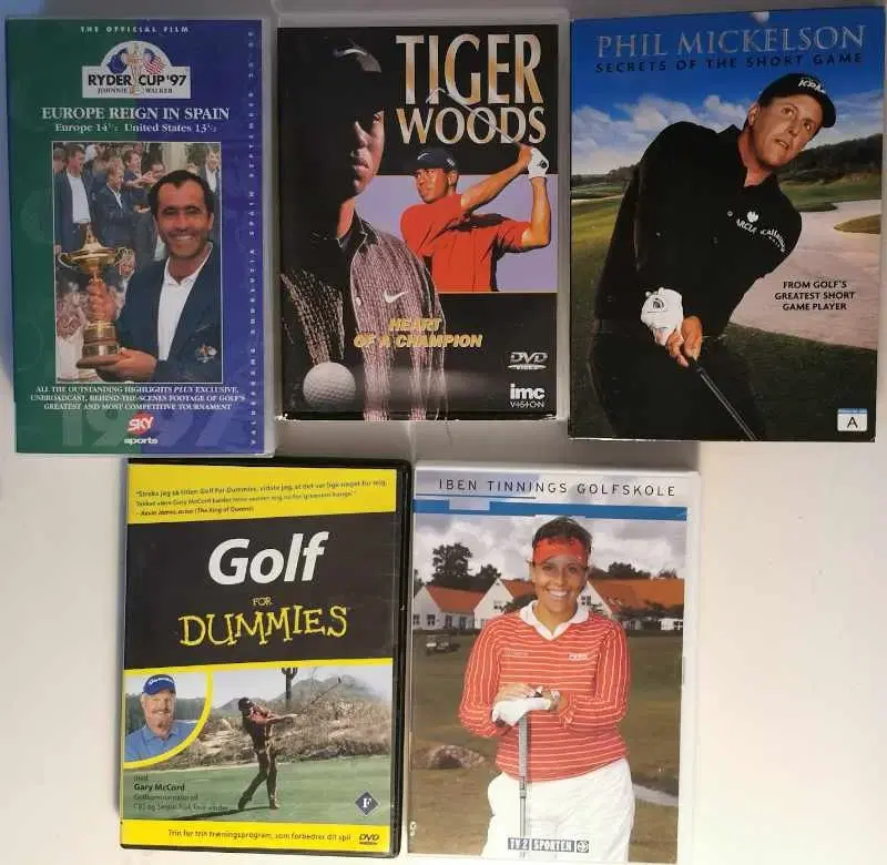 4 Golf DVD'er + bøger Aalborg