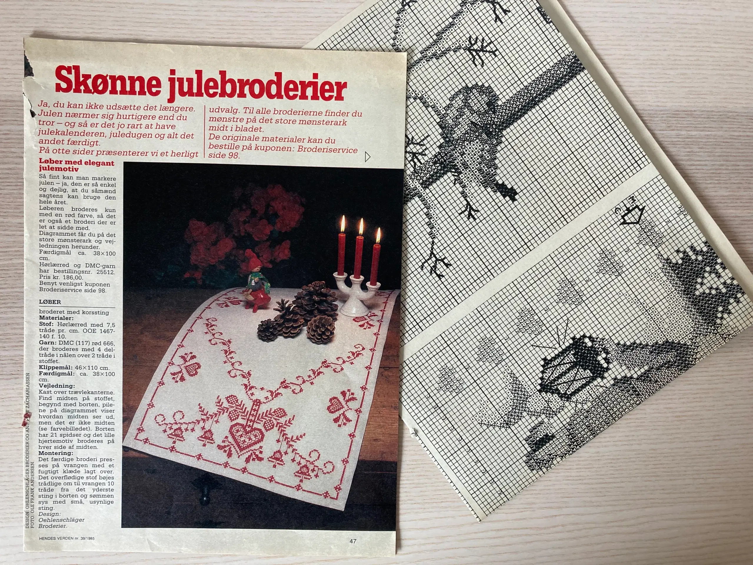 9 julebroderimønstre incl mønsterark HV 39/1985