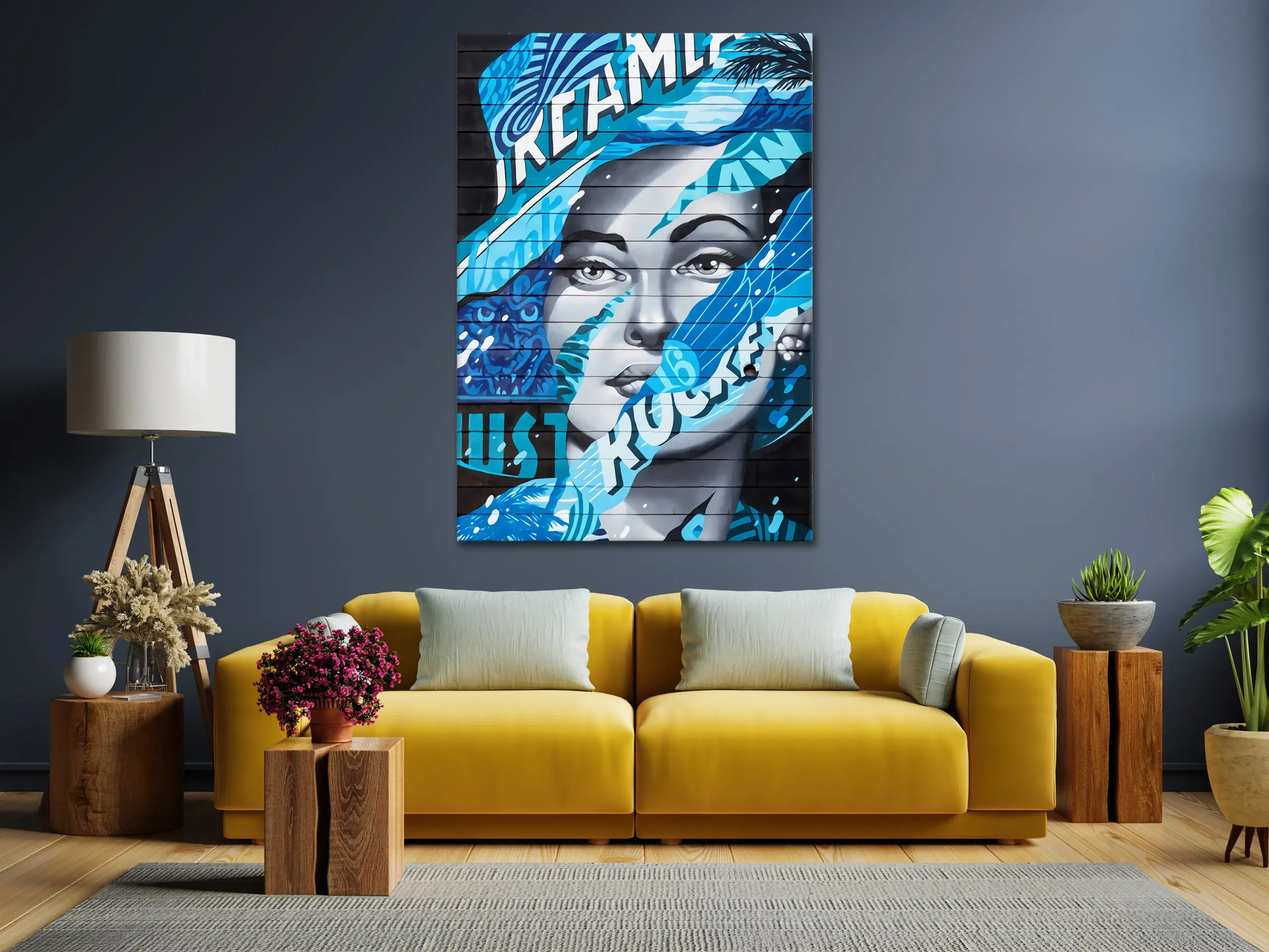 Indret hjemmet med Blå kunst plakater fra Admendk