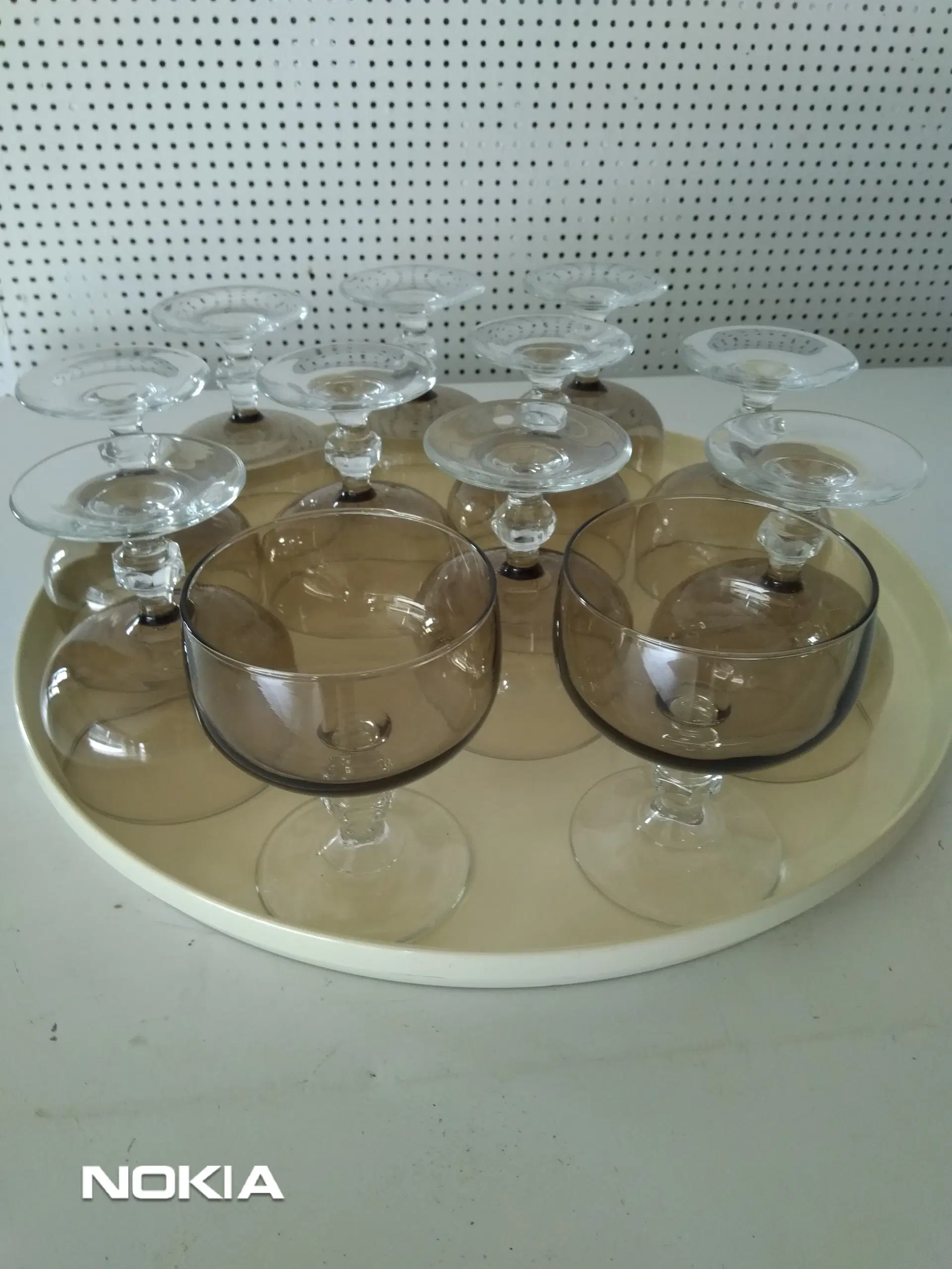 12 røgfarvede portionsglas