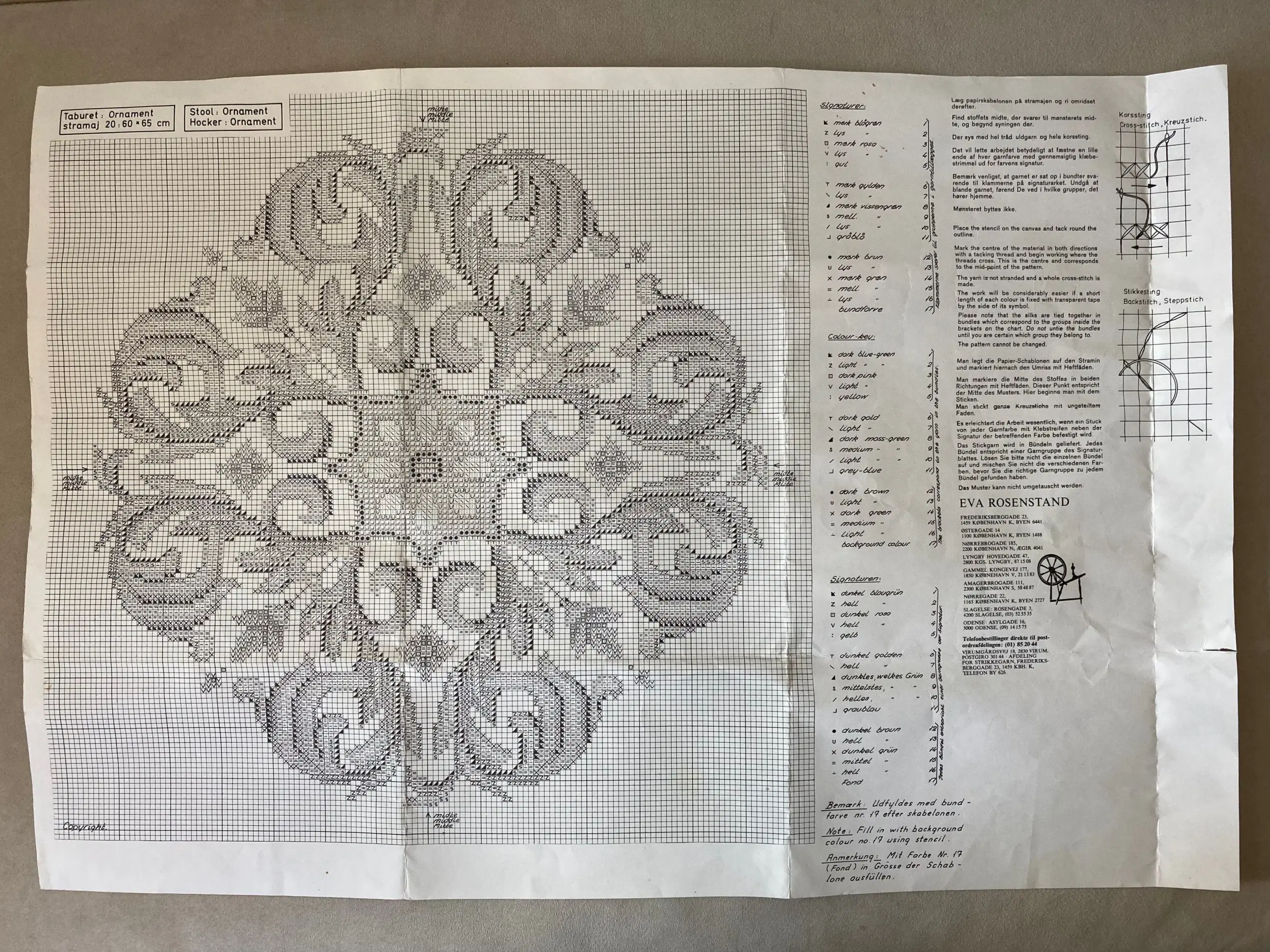 Eva Rosenstand mønster: Taburet ornament