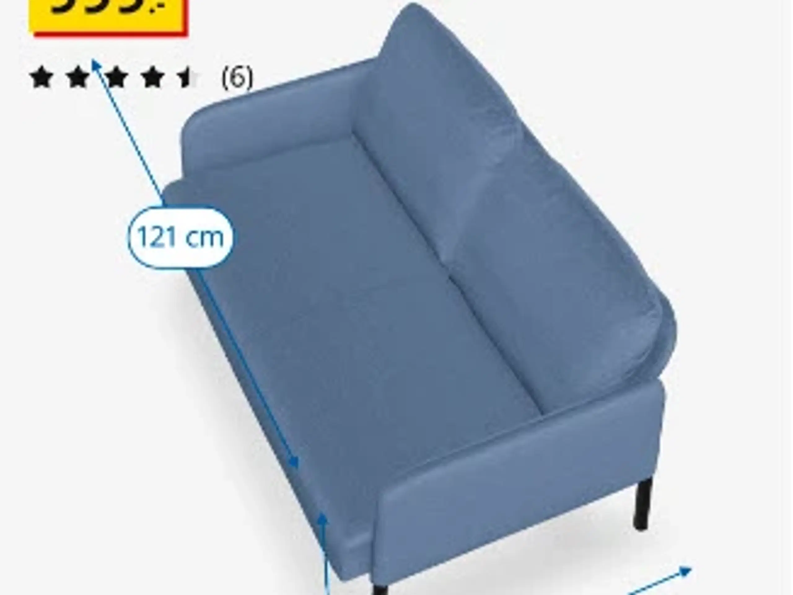 Lyseblå 2 pers sofa