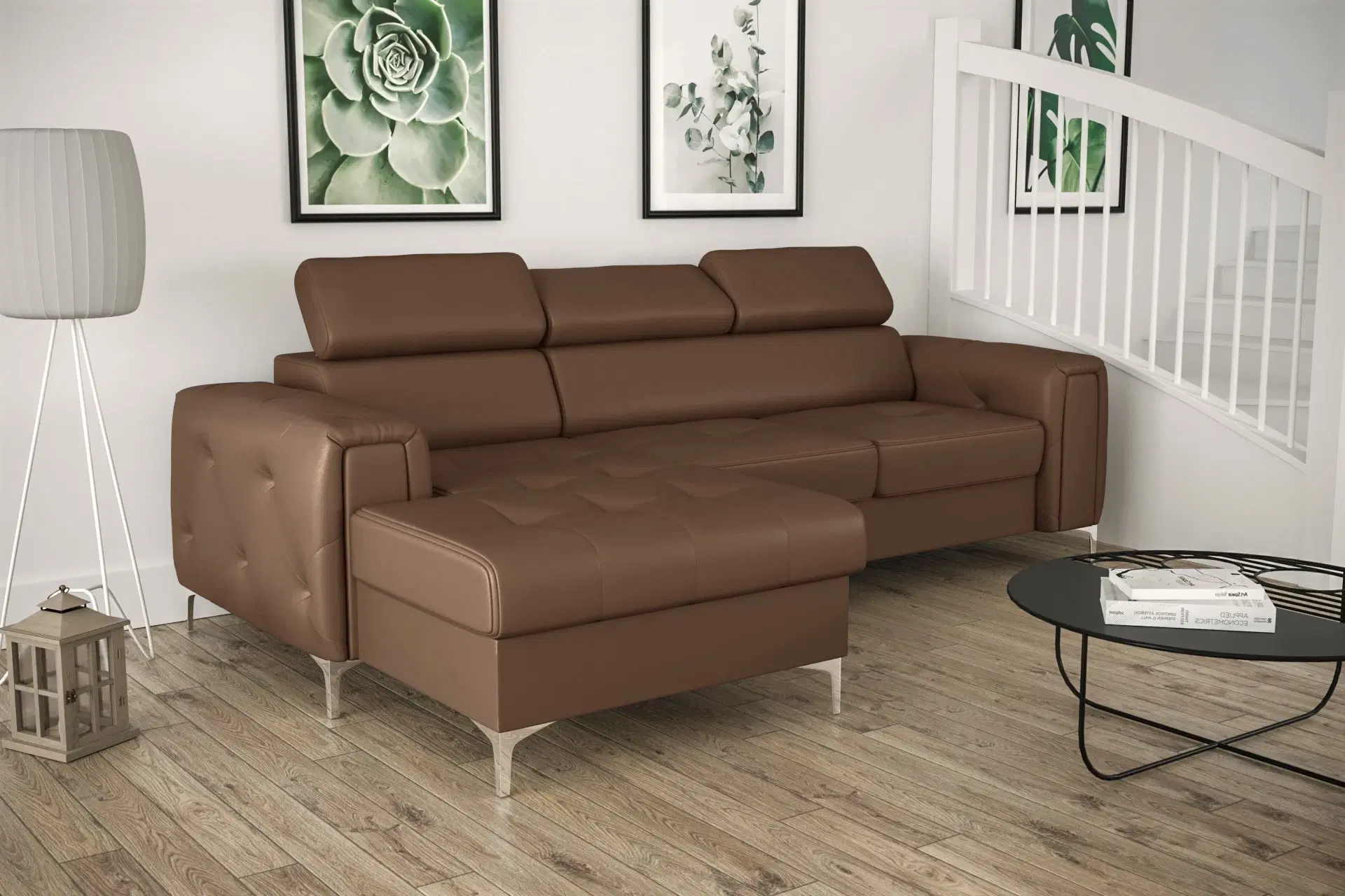 ORIONIS MINI HJØRNESOFA 255x165 CM Sort øko læder VENSTRE