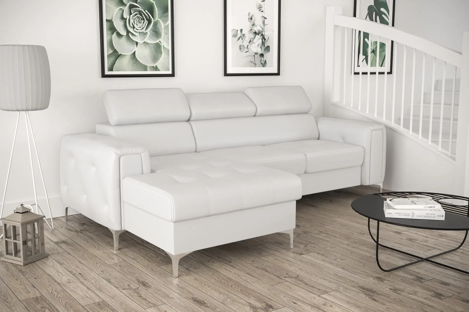 ORIONIS MINI HJØRNESOFA 255x165 CM Sort øko læder VENSTRE