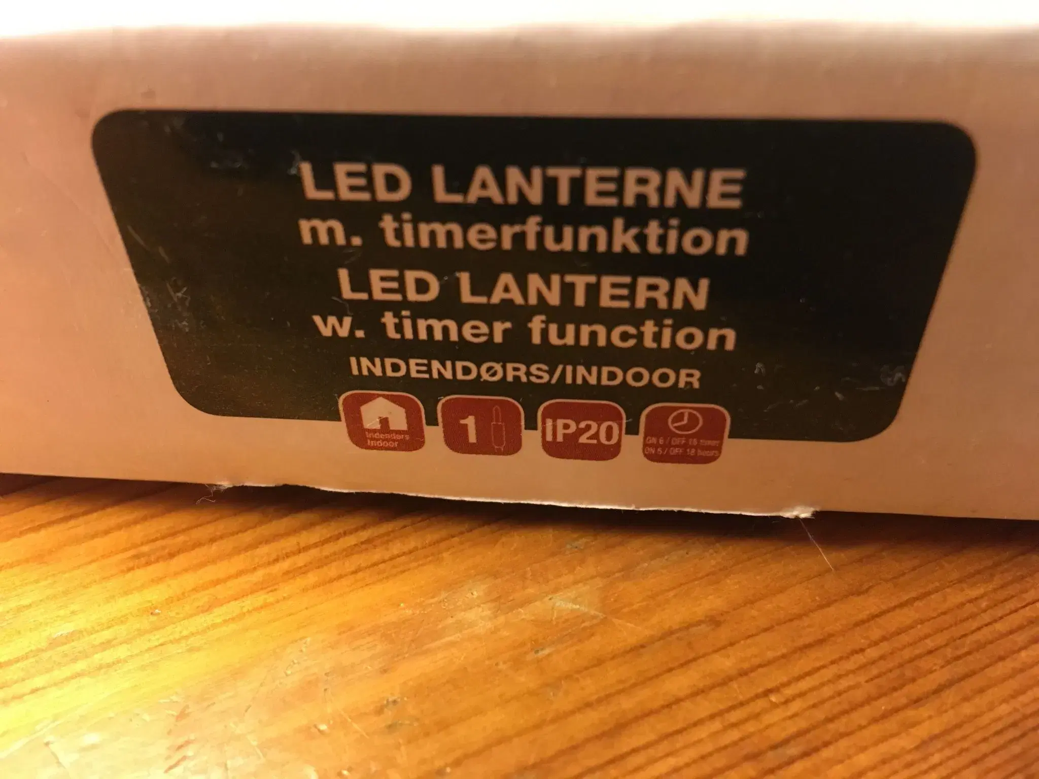 LED Lanterne med timer ny