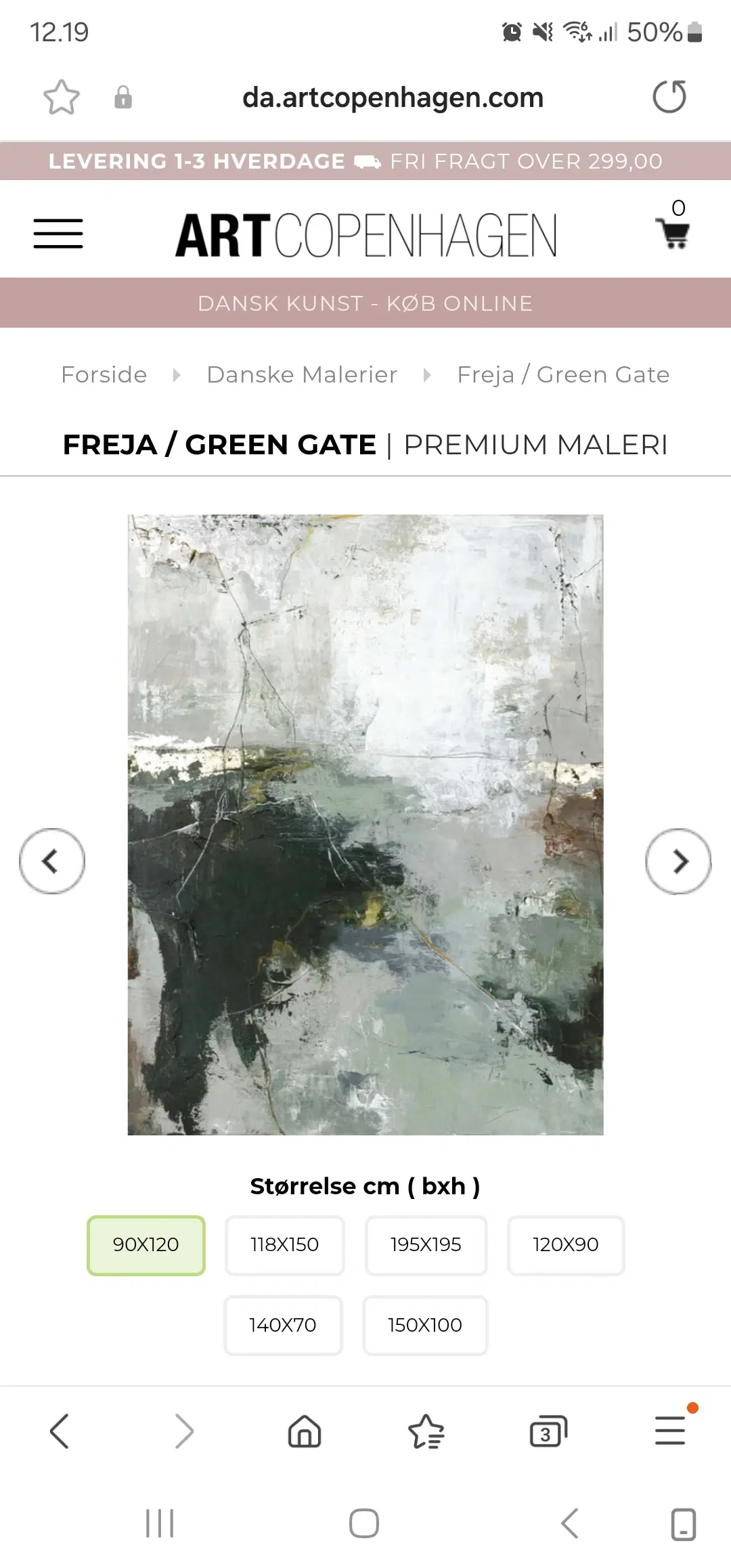 Maleri af Freja  art if copenhagen 82x102 med ram