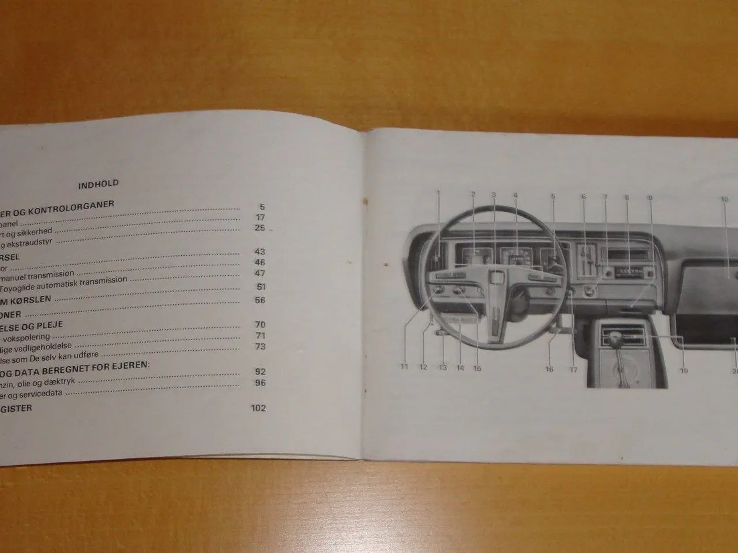 Instruktionsbog Toyota Corona