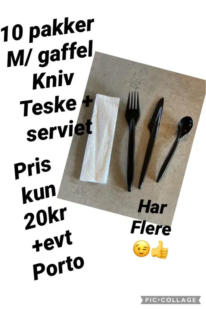 10 sæt plastik bestik