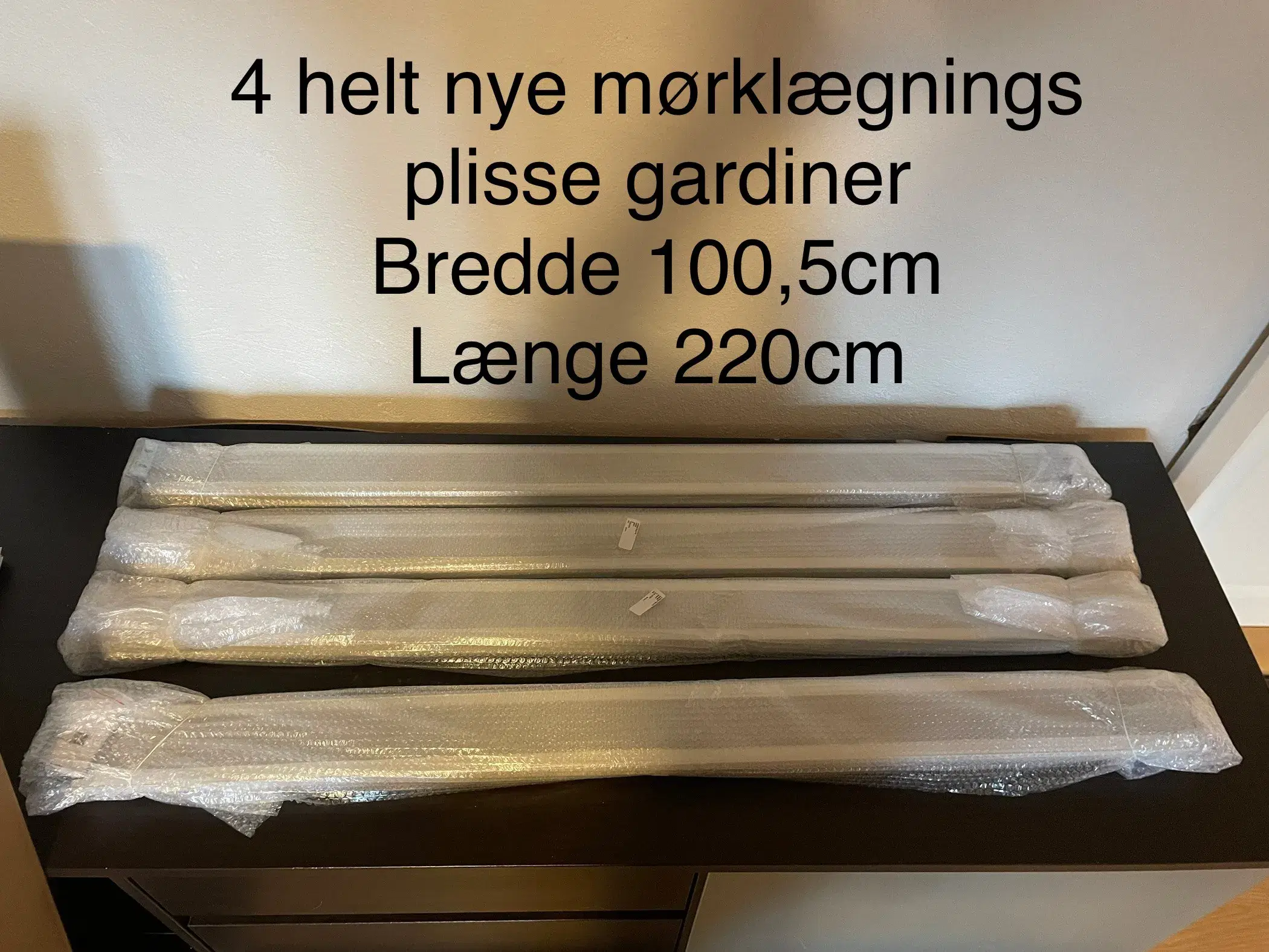 Helt nye plissegardiner mørklægning