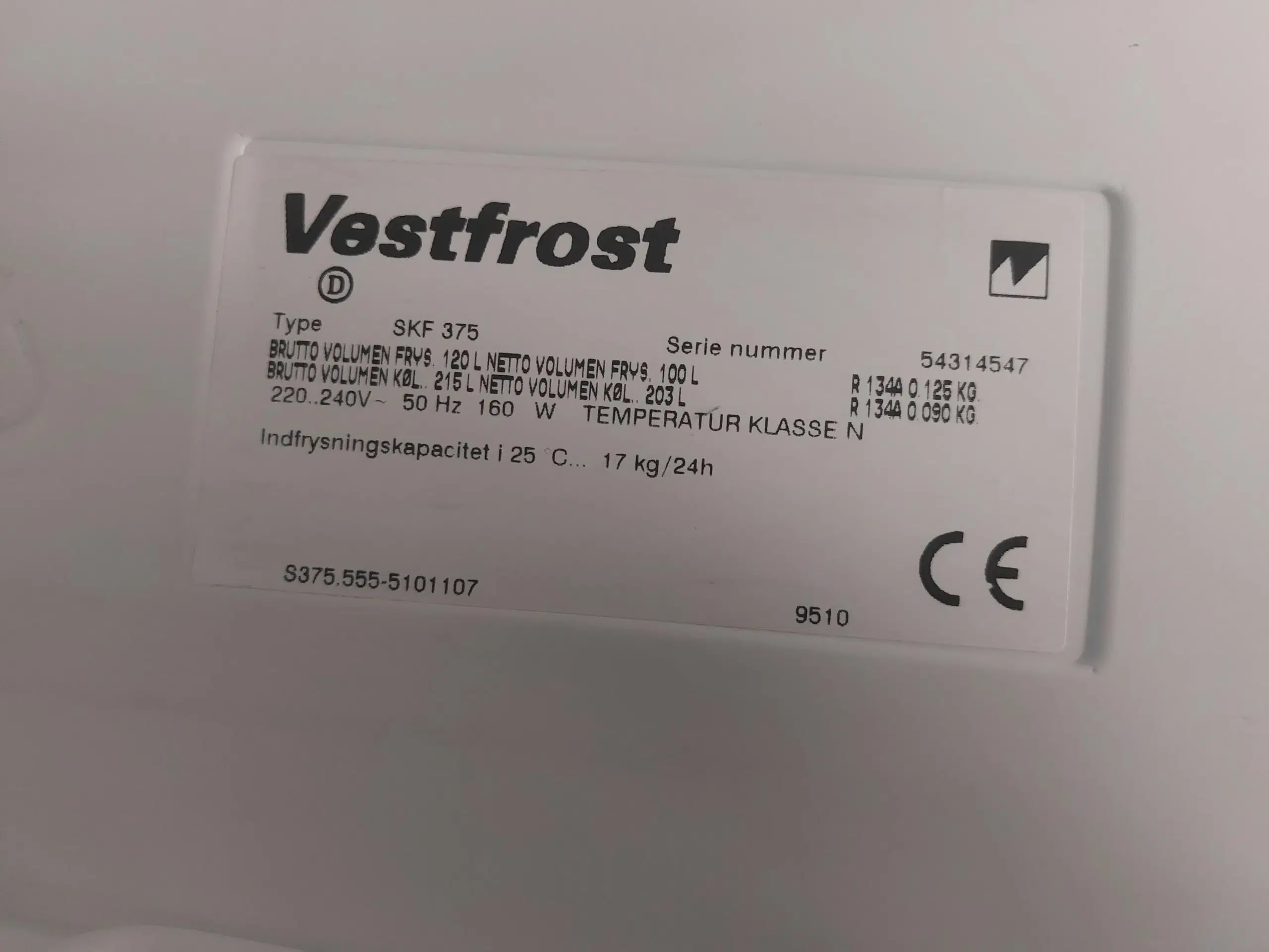 Vestfrost køle-fryse skab