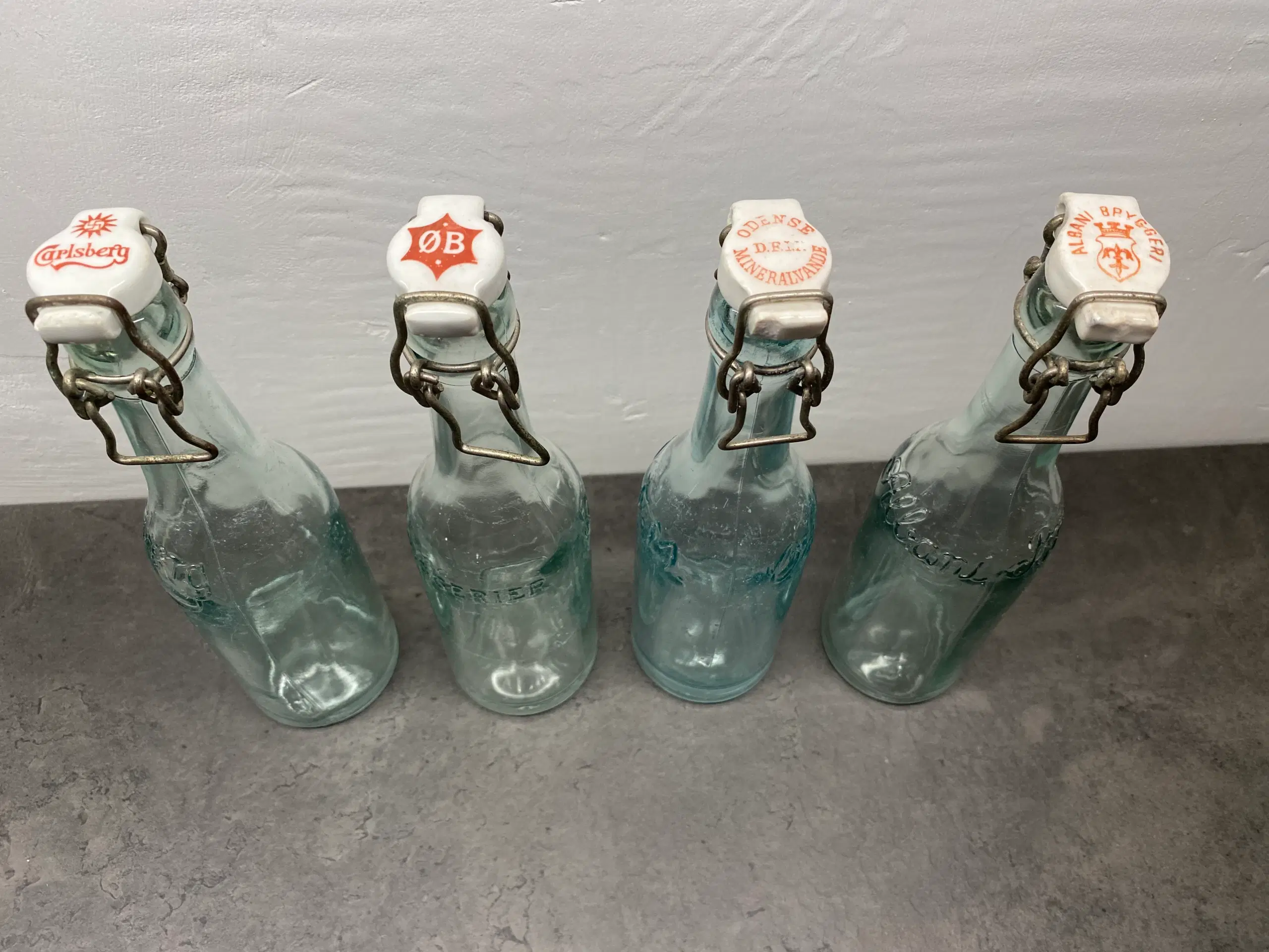 8 x Vintage Glas patentprop/patentflaske/mælkflask