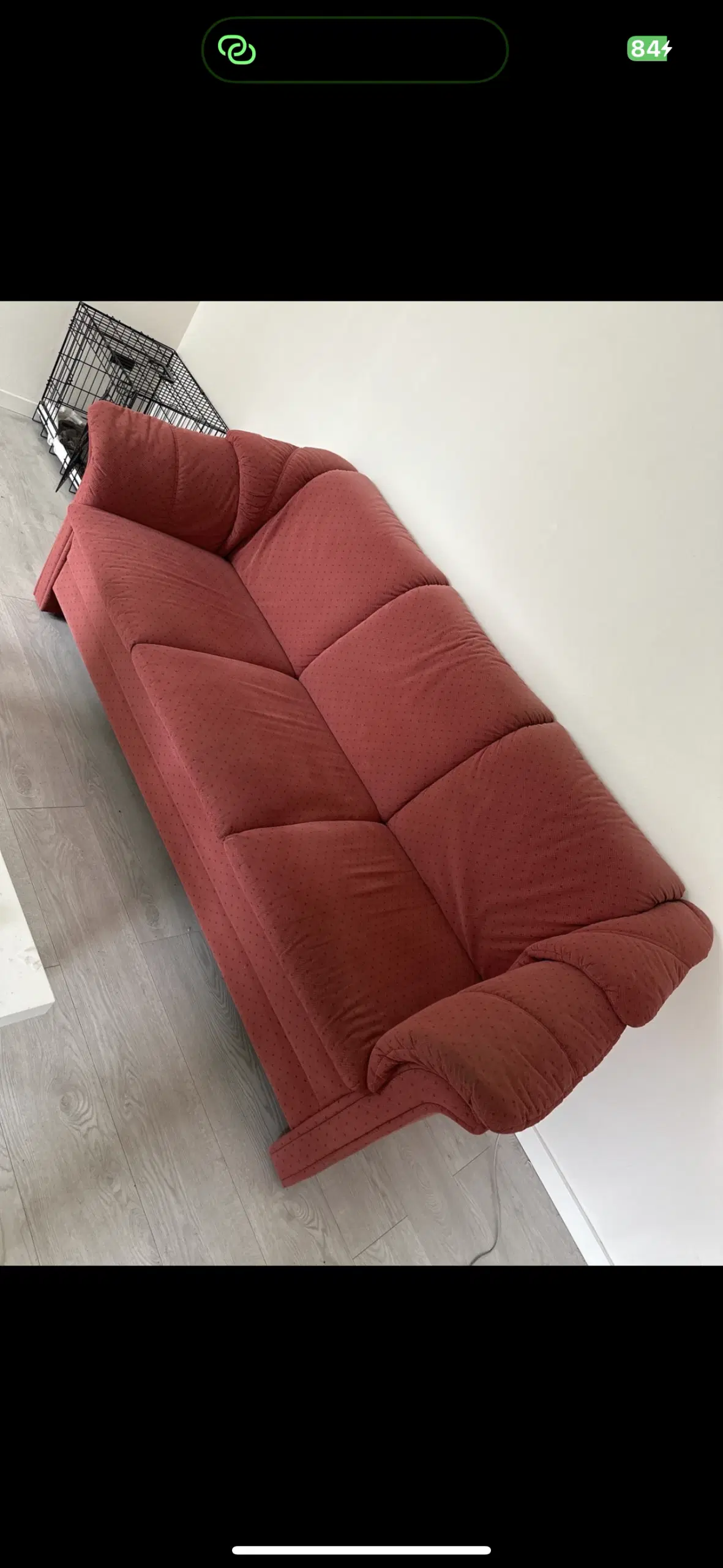 Rød stof sofa