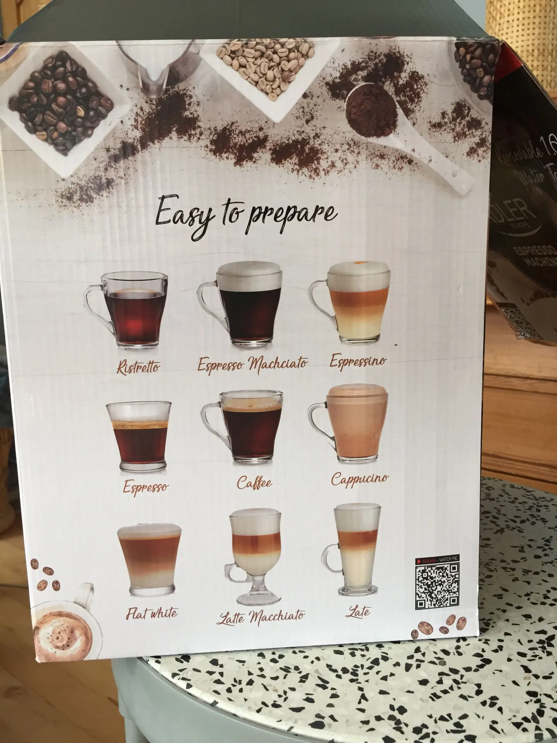 Espresso maskine bryg 9 forskellige kopper