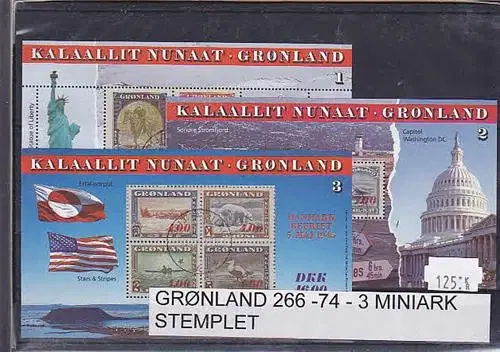 Grønland 266/74 3 Miniark Stemplet