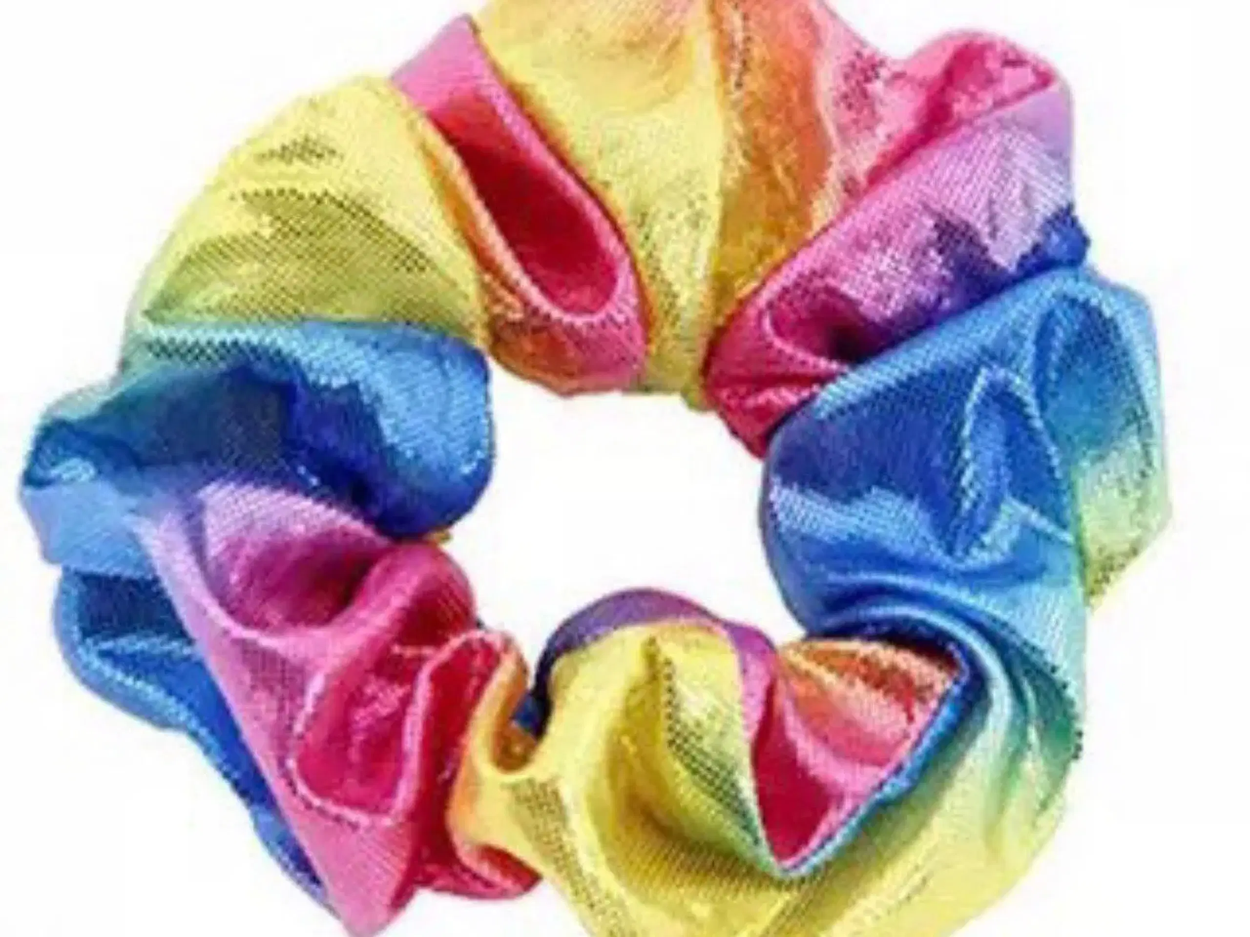 Scrunchie hårelastik med regnbue effekt