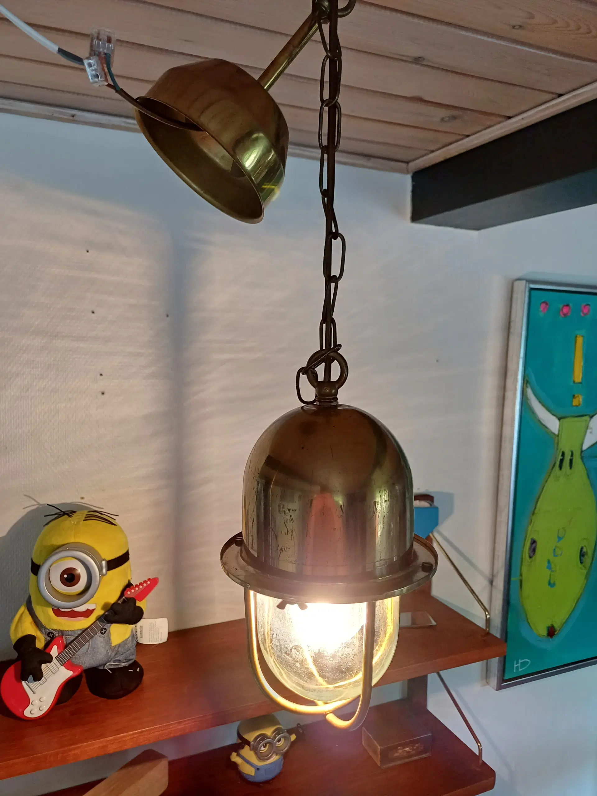 Skibs lampe i messing ø15