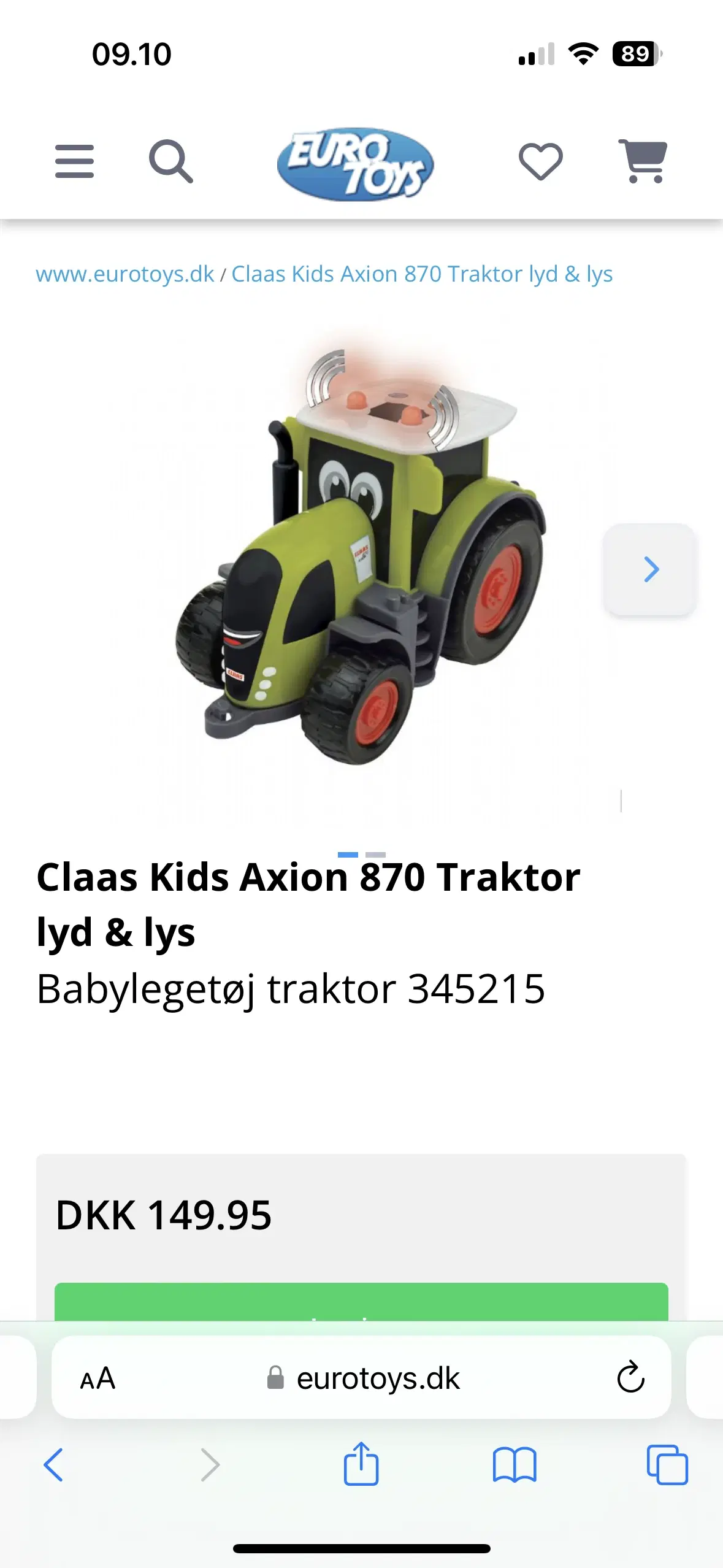 Claas traktor med lyd og lys