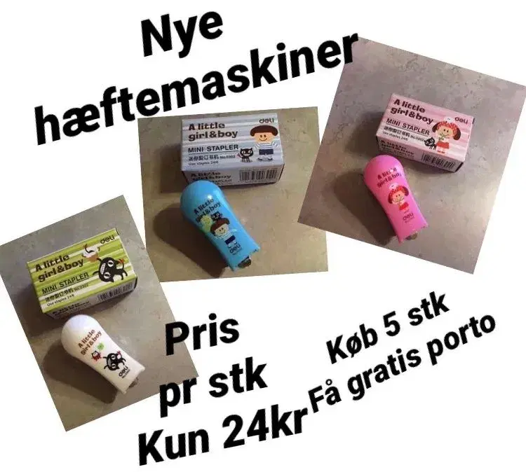 Nye hæftemaskiner