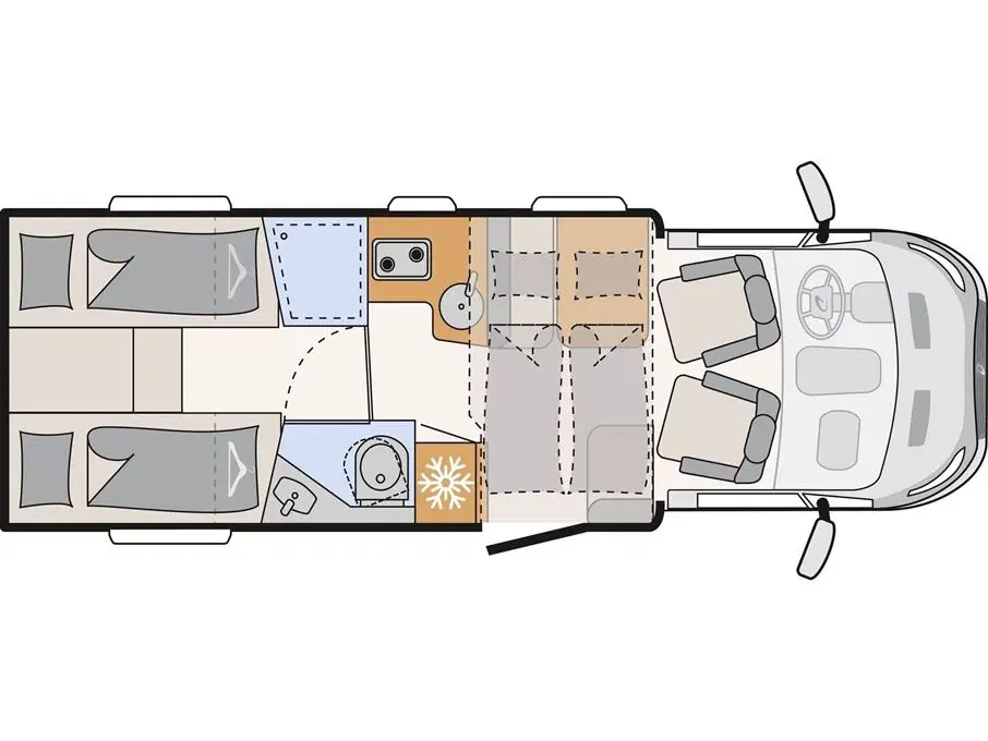 2024 - Dethleffs Just GO T7055 EB AUT   Flot nyhed fra Dethleffs på Ford Transit Sporty design enkeltsenge og automatgear!