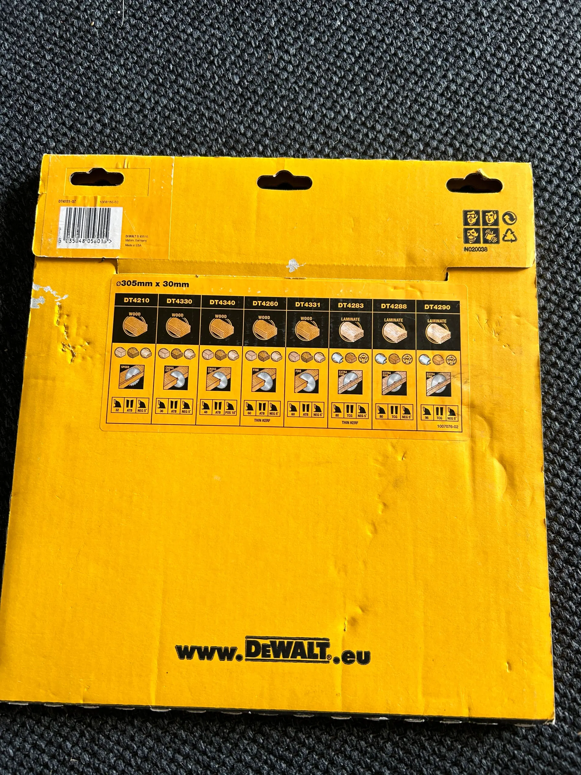 DeWalt exstreme Wood klinge - for combisav