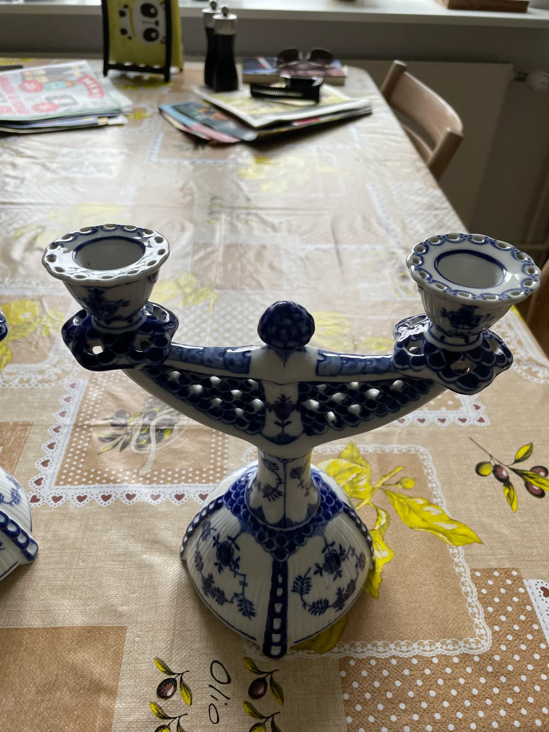 2 smukke lysestager tysk porcelæn