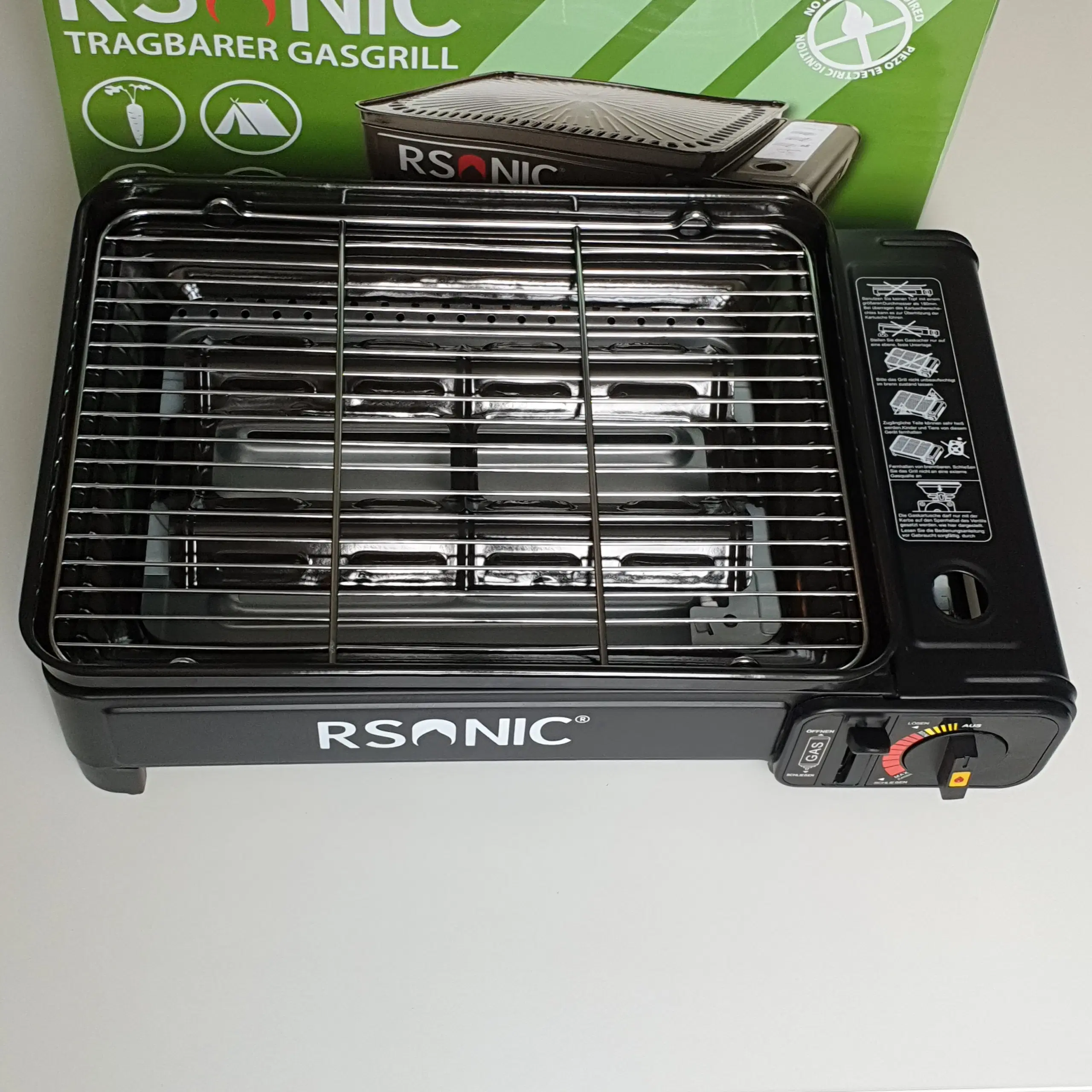 NY! 1500W RSONIC Gas Grill + 4 Gasdåser