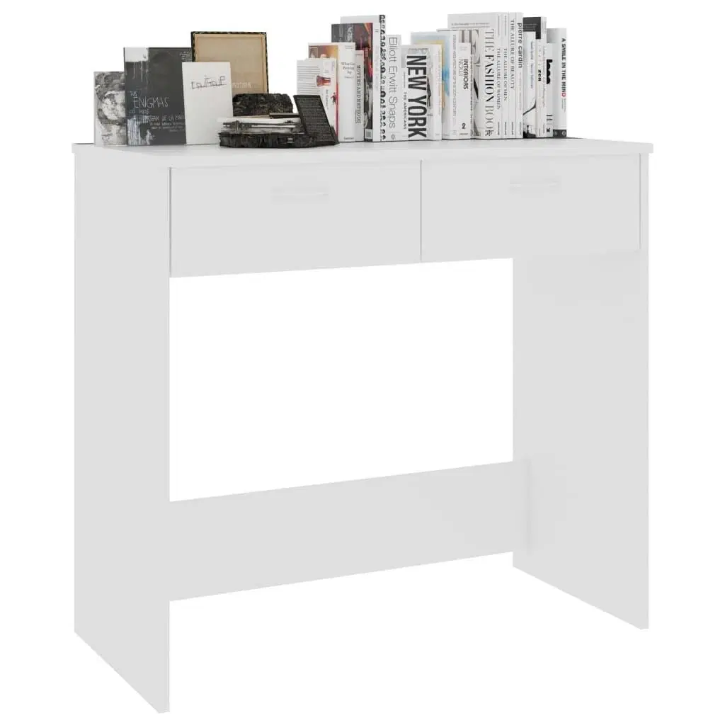 Skrivebord 80x40x75 cm konstrueret træ hvid