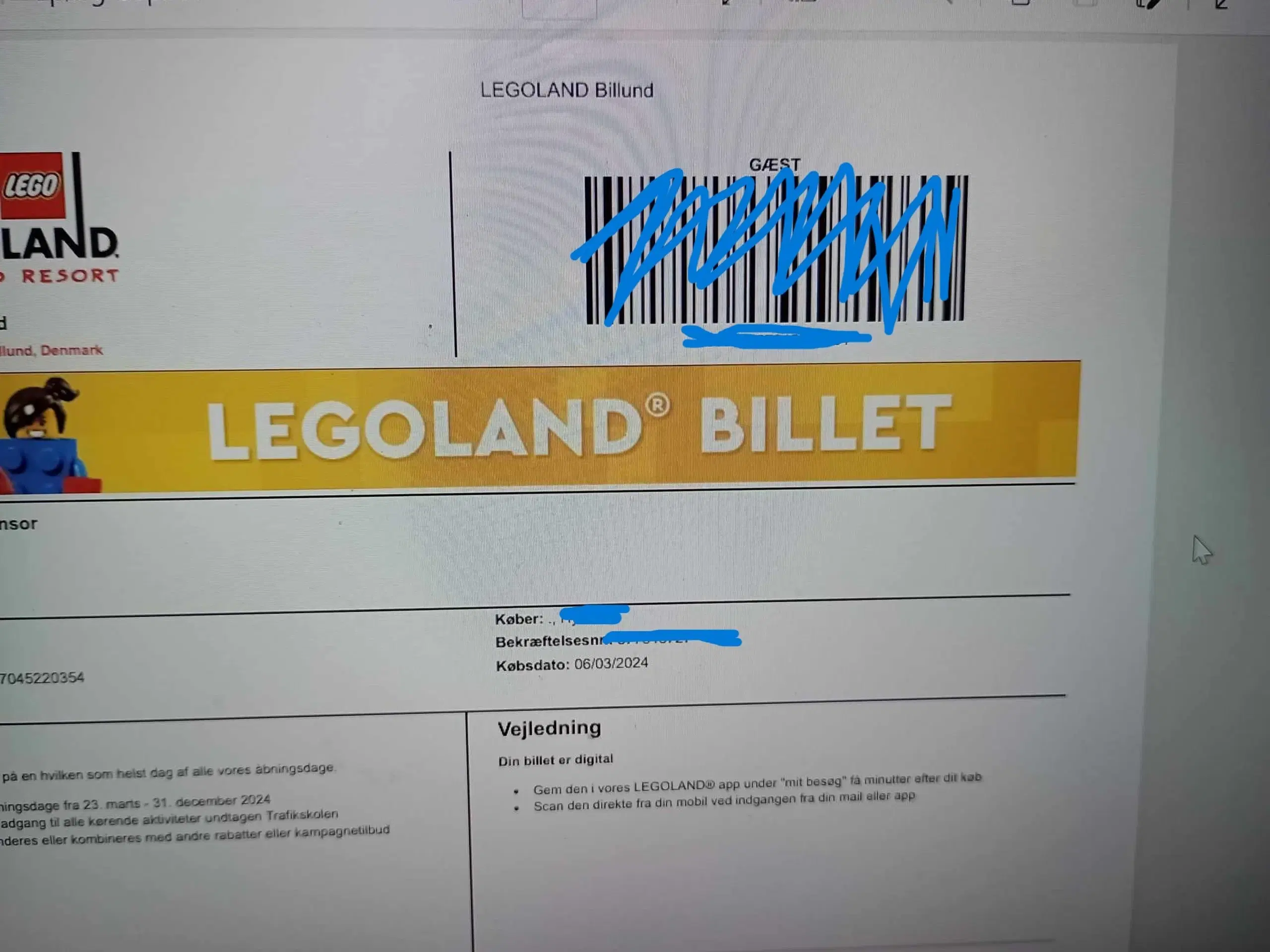 Legoland billet