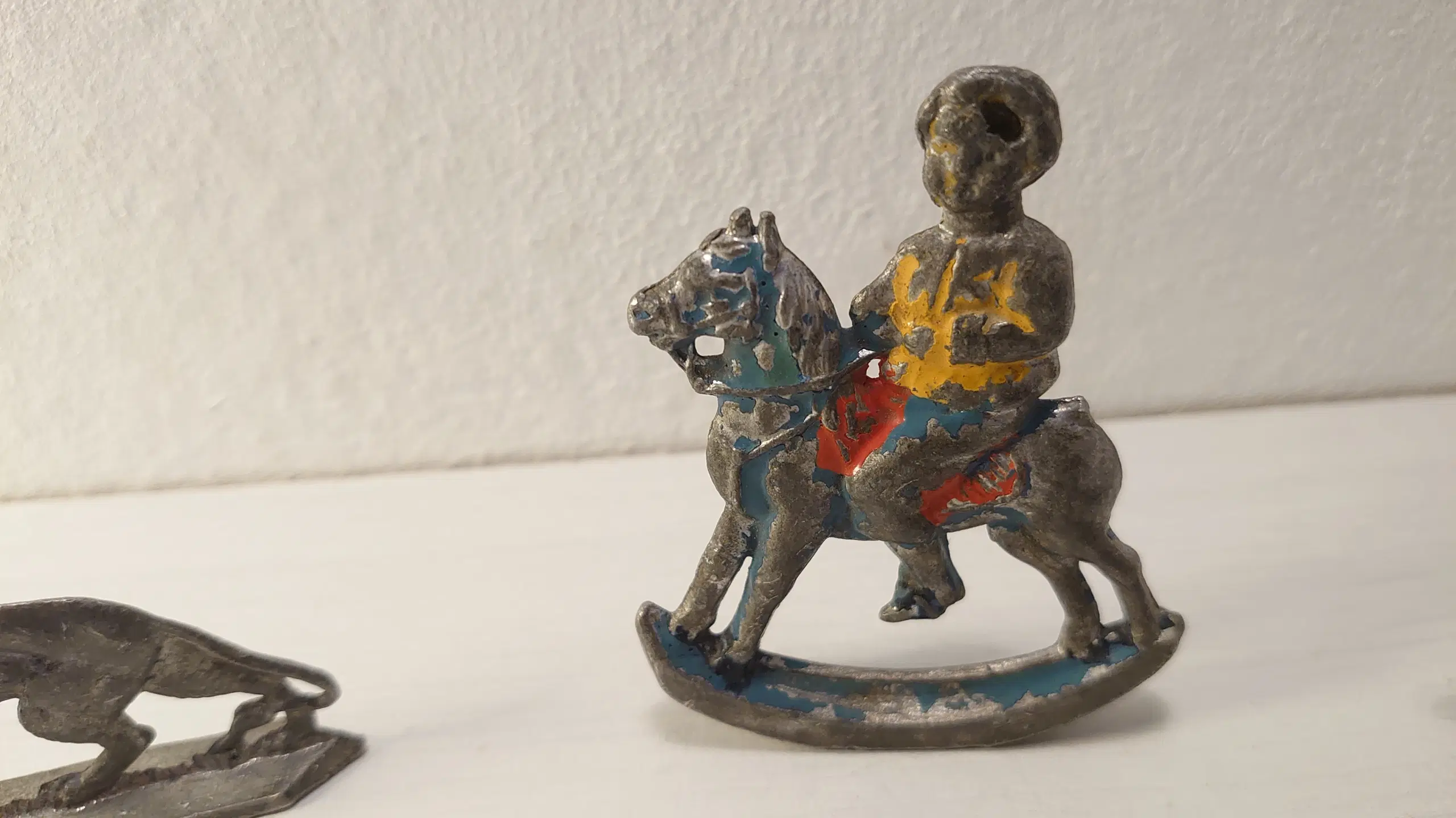 5 stk gamle tin/bly figurer L elefant 8 cm