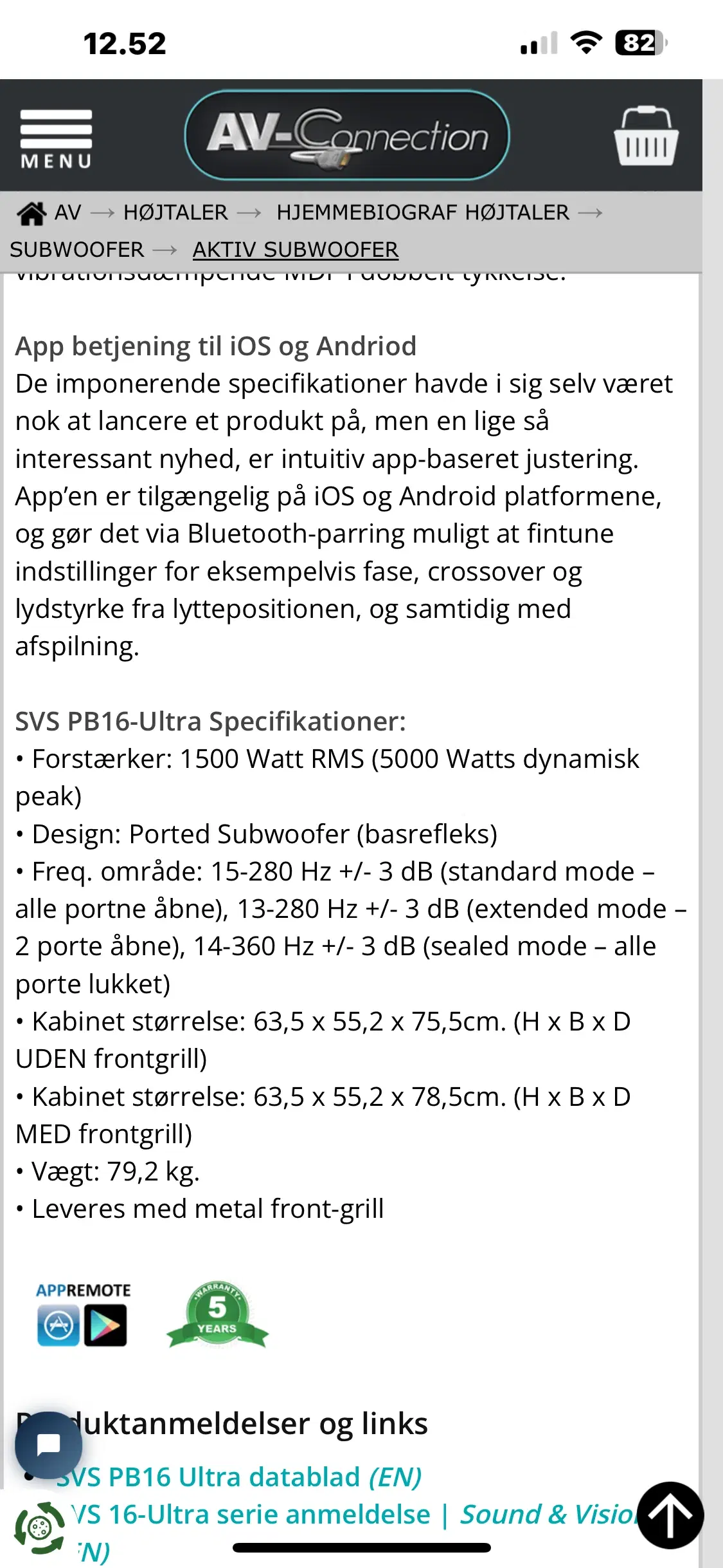 Subwoofer SVS PB16 ultra