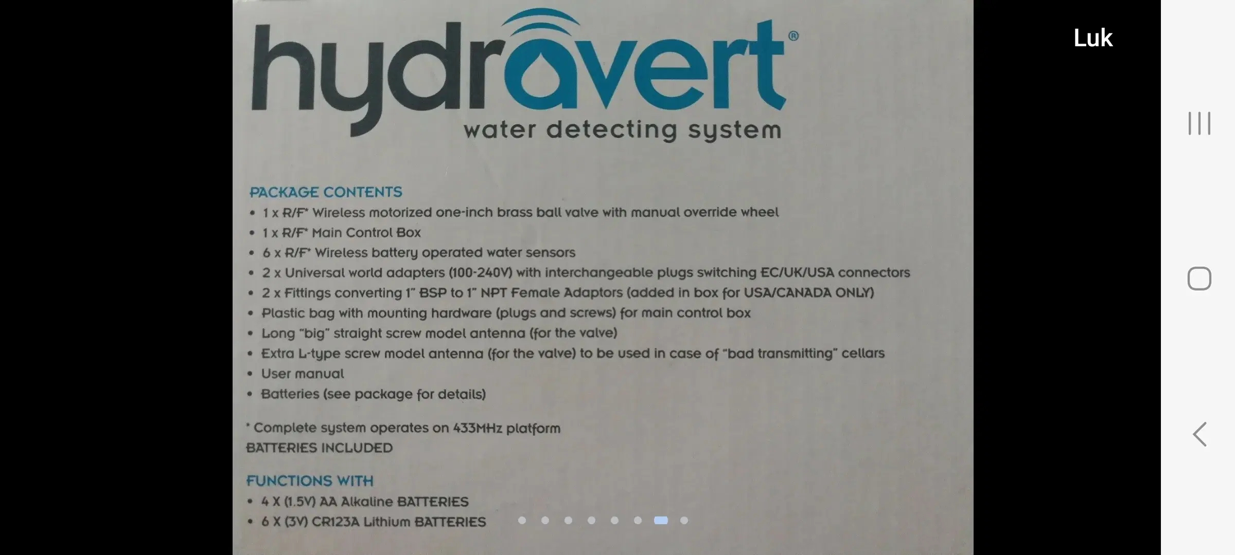 Water detecting system Hydravert - Water detectin