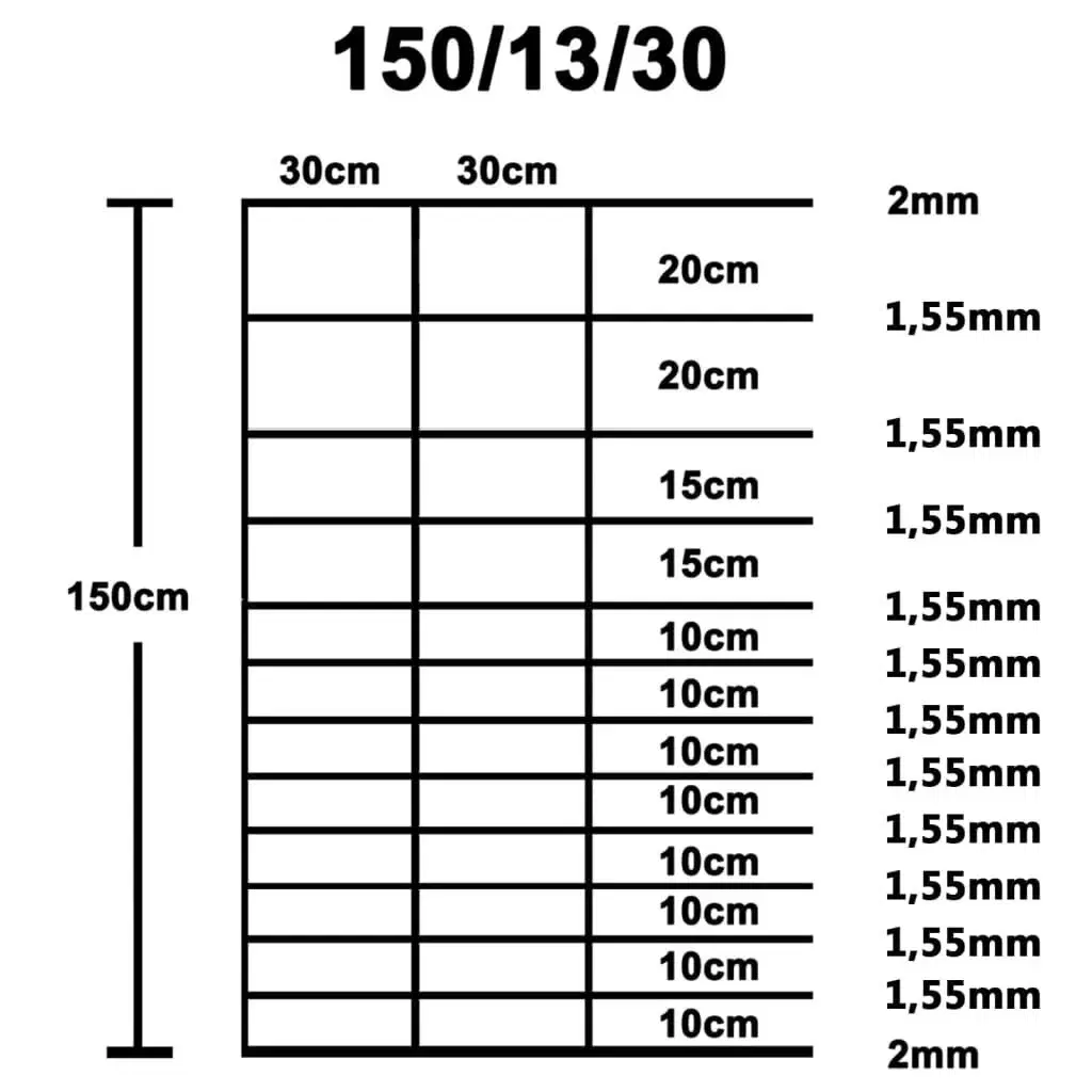 Havehegn 50x15 m galvaniseret stål sølvfarvet