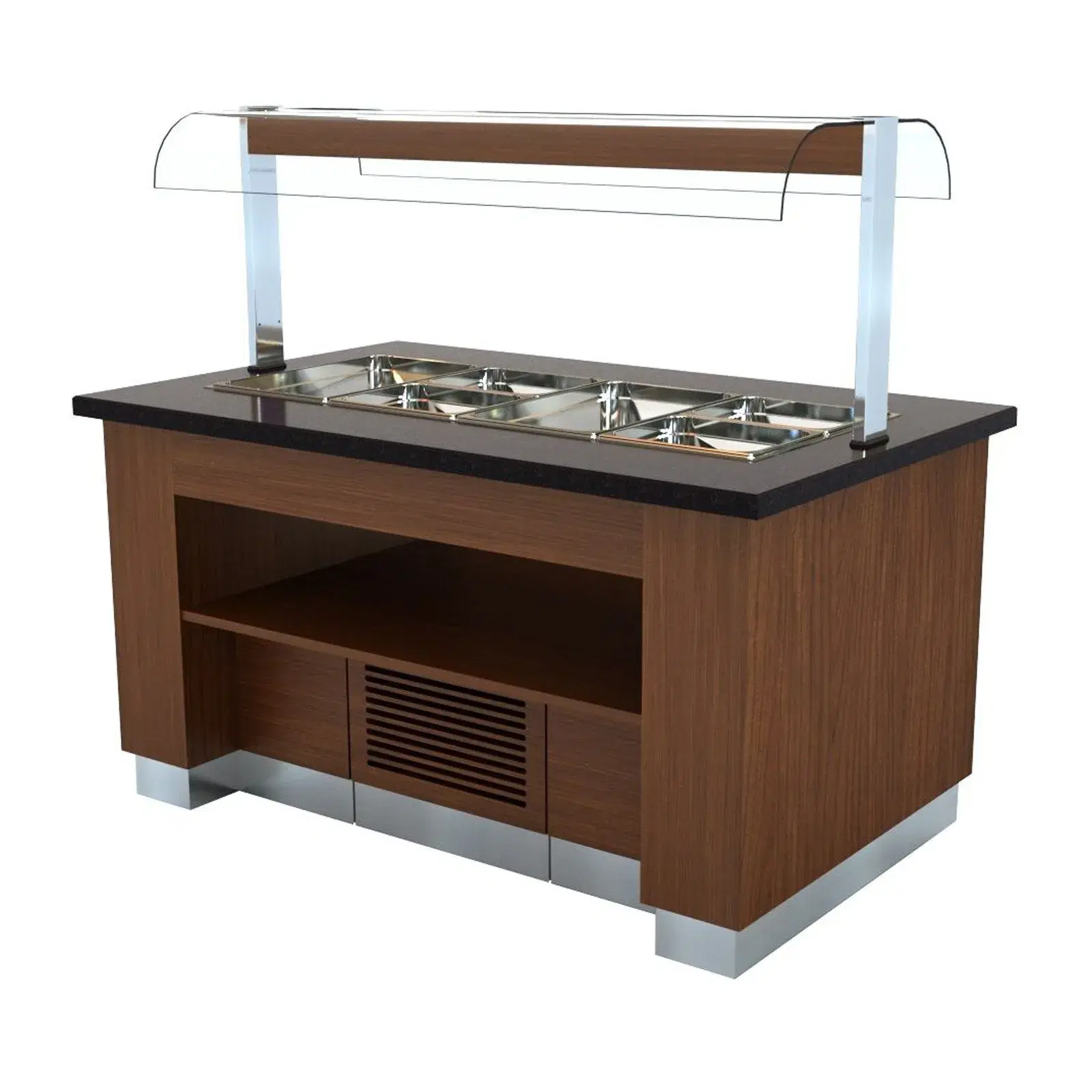 HOT BUFFET WENGE 1300 WITH 3X 1/1GN BAIN-MARIE