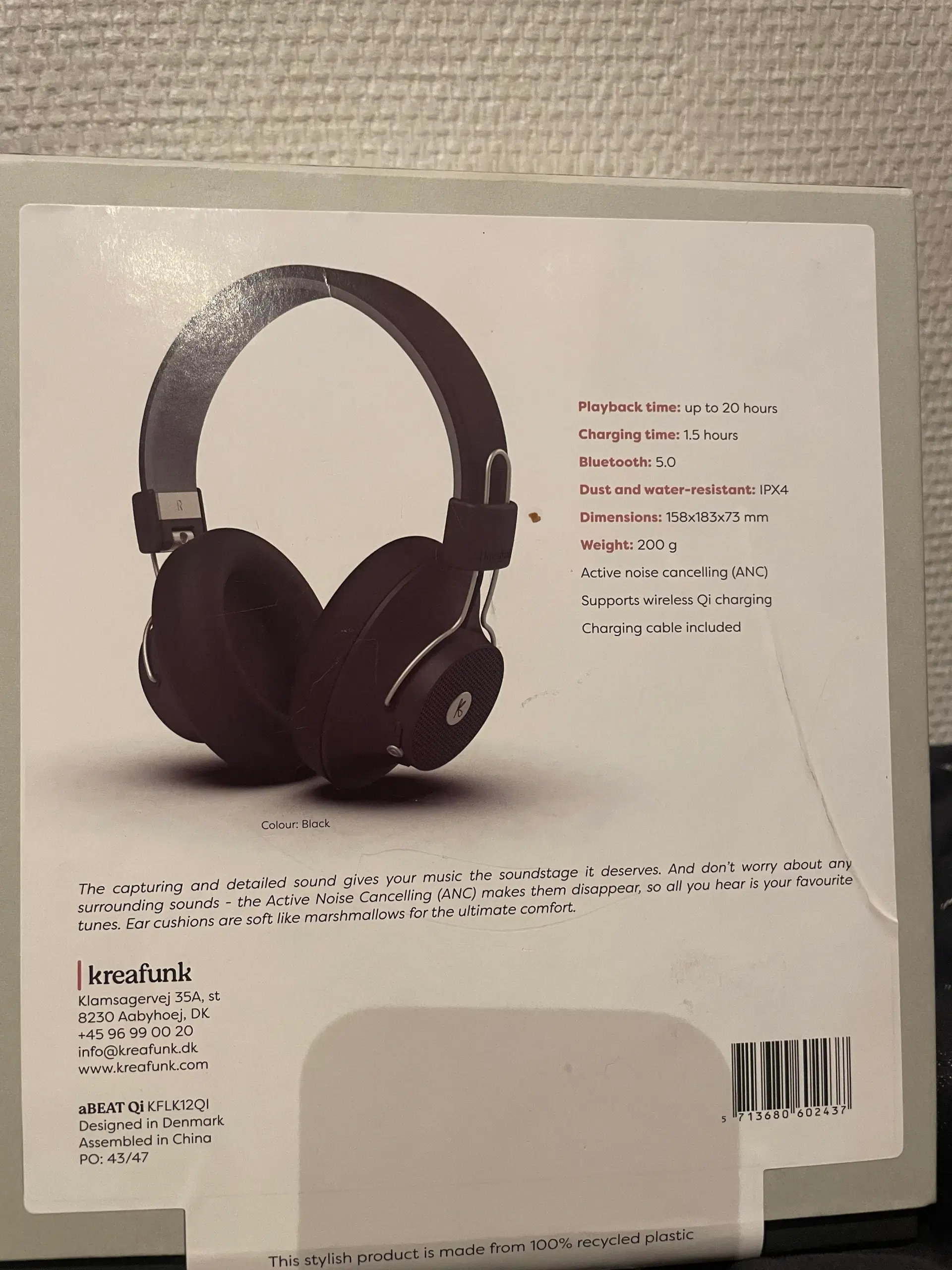 Kreafunk aBEAT Qi Over-Ear Bluetooth headphones