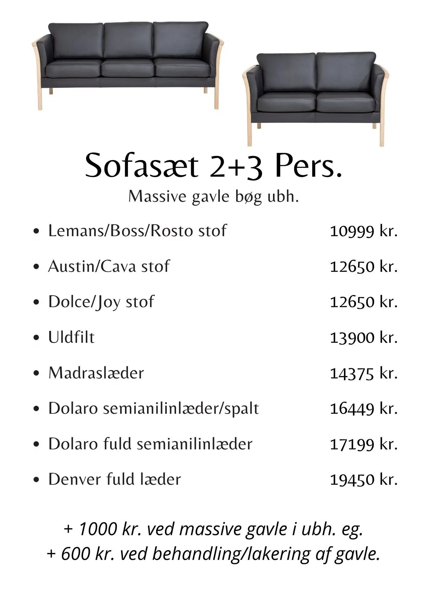 Ny 2+3 pers sofasæt