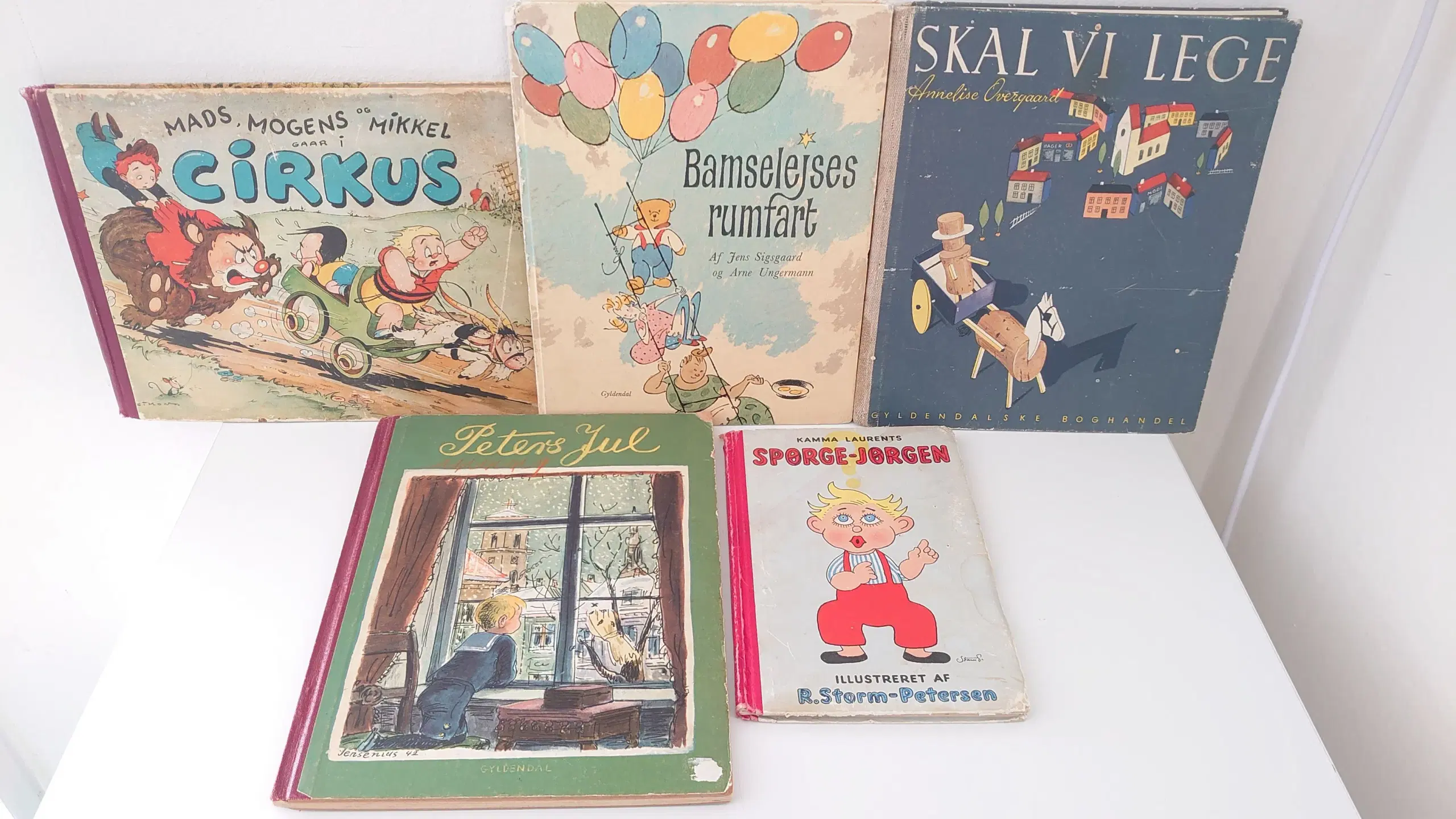 5stk gamle billed børnebøger i blandet stand