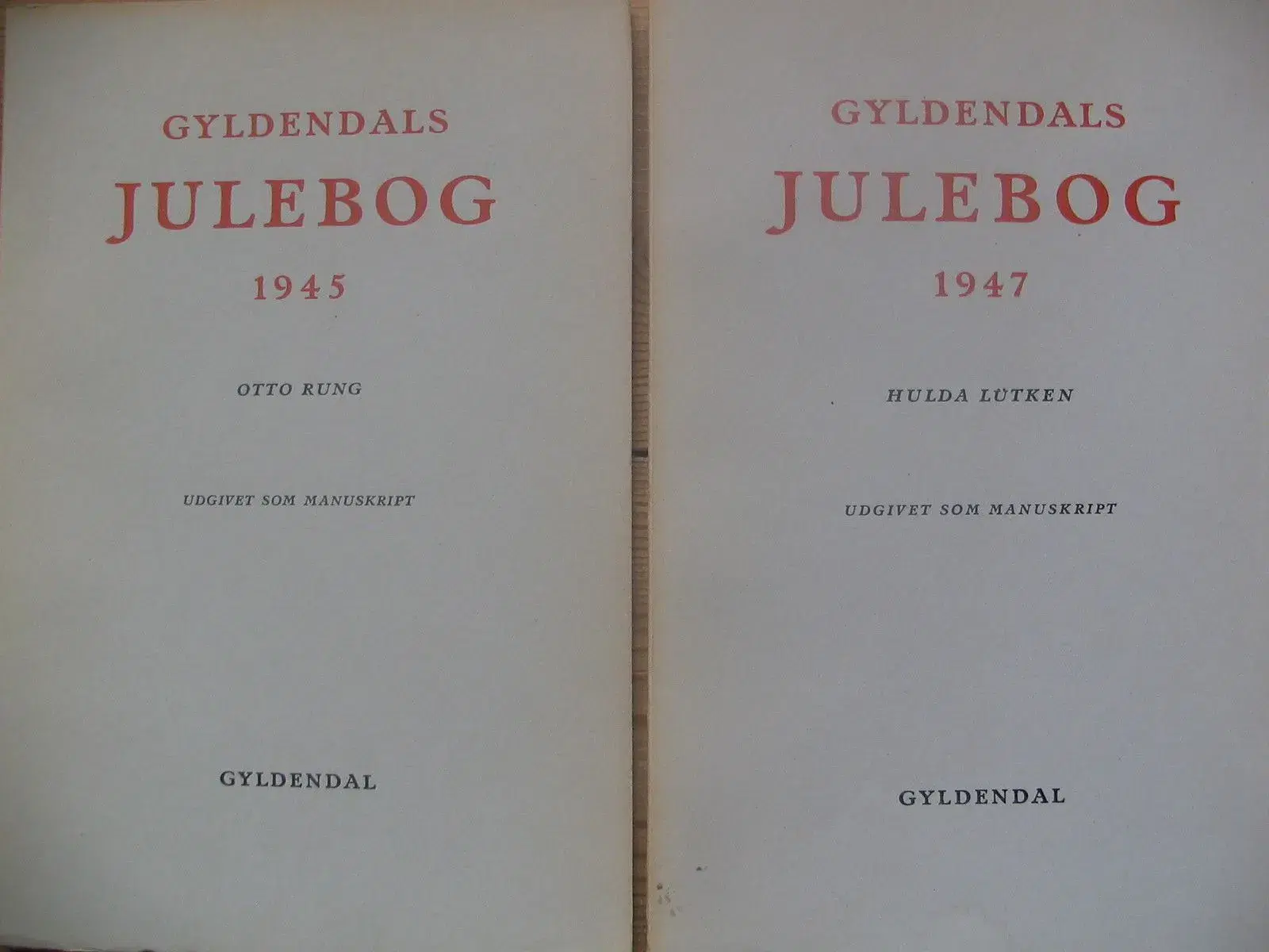 Gyldendals Julebog 6 stk 1937-1950