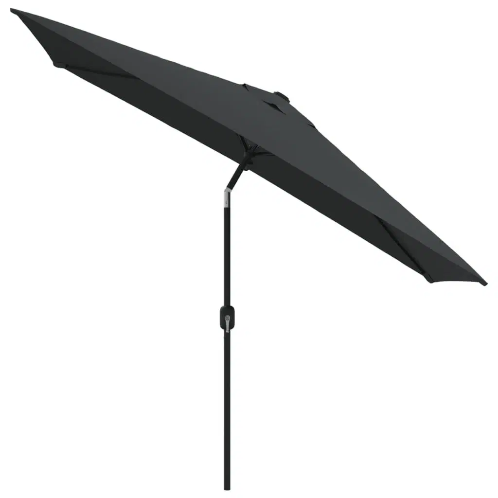 Udendørs parasol med metalstang 300 x 200 cm antracitgrå